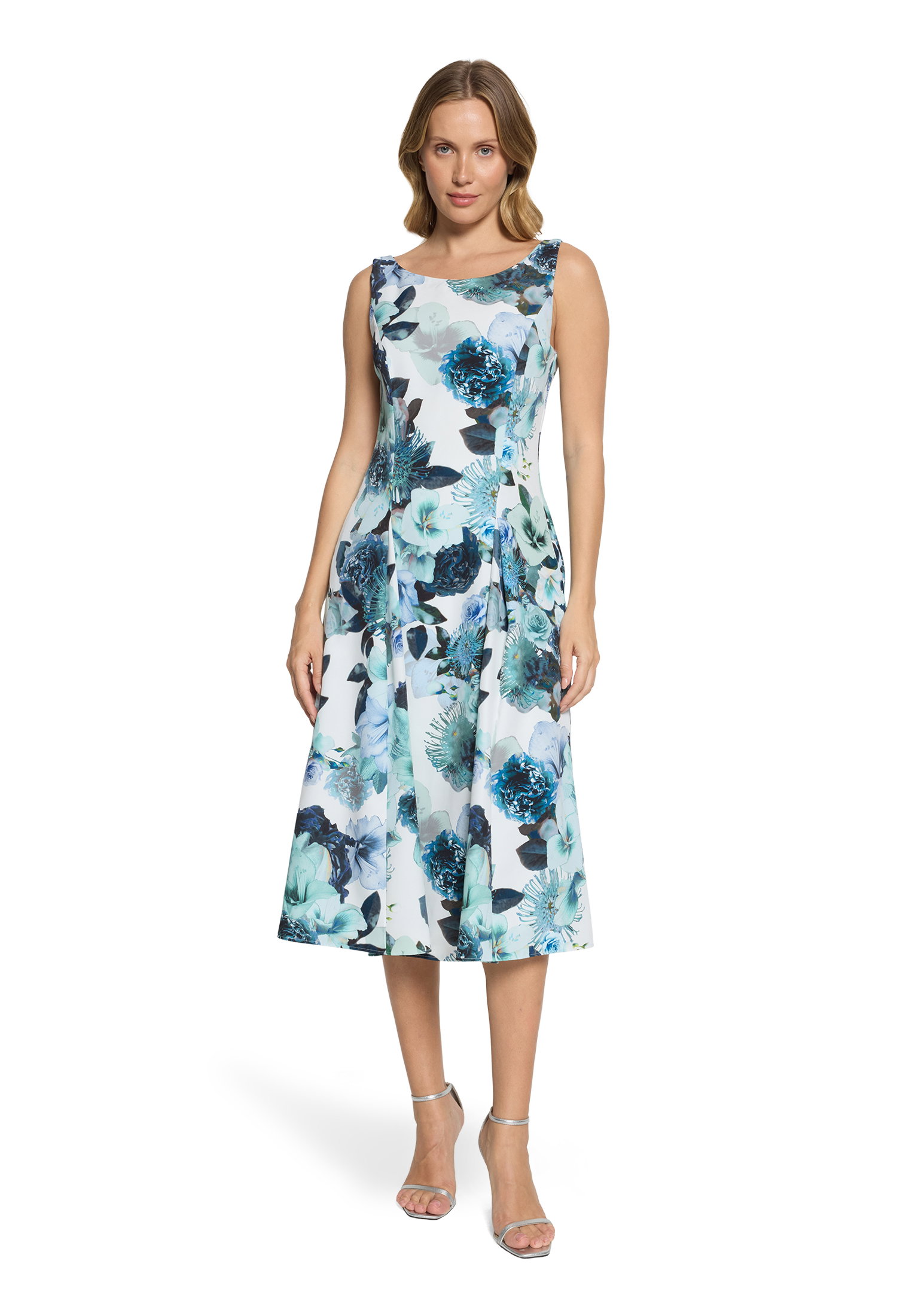 Kleid Kurz ohne Arm, Green/White #3