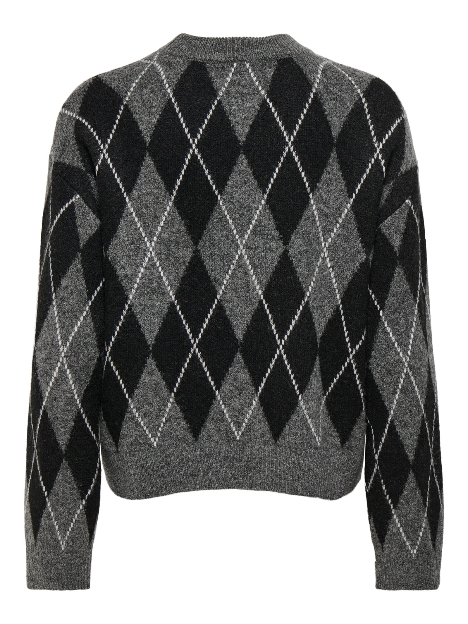 JDYBIANKA L/S ARGYLE PULLOVER KNT N, Dark Grey Melange/Argyle #2