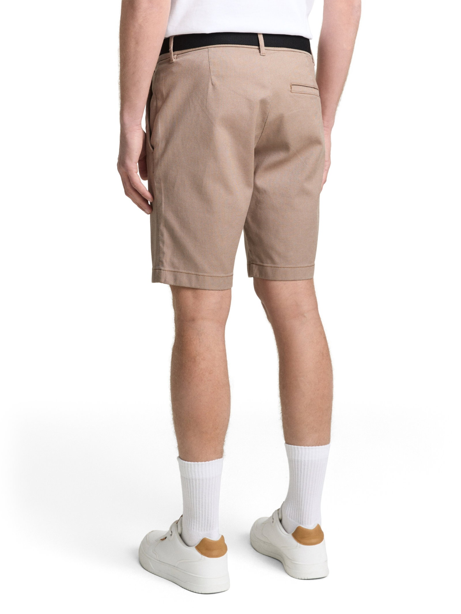 regular structured chino short, beige tonal twill structure #4