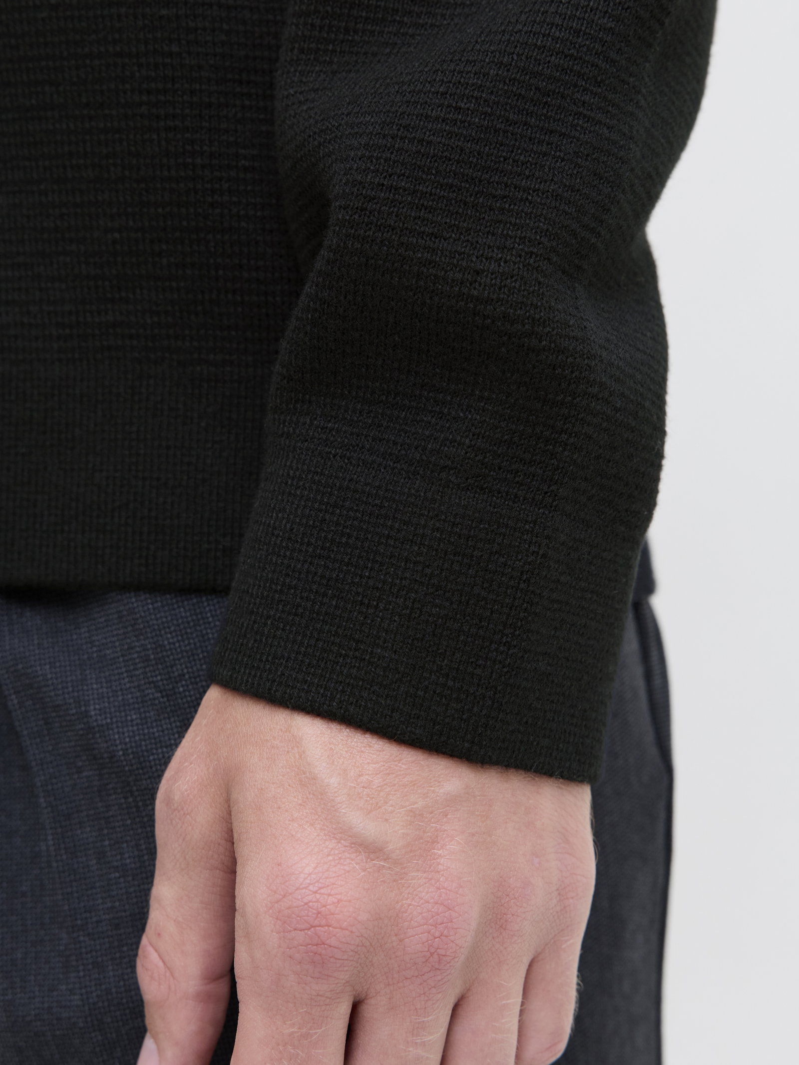 JPRBLAMILANO STITCH KNIT CREW NECK, Black #3