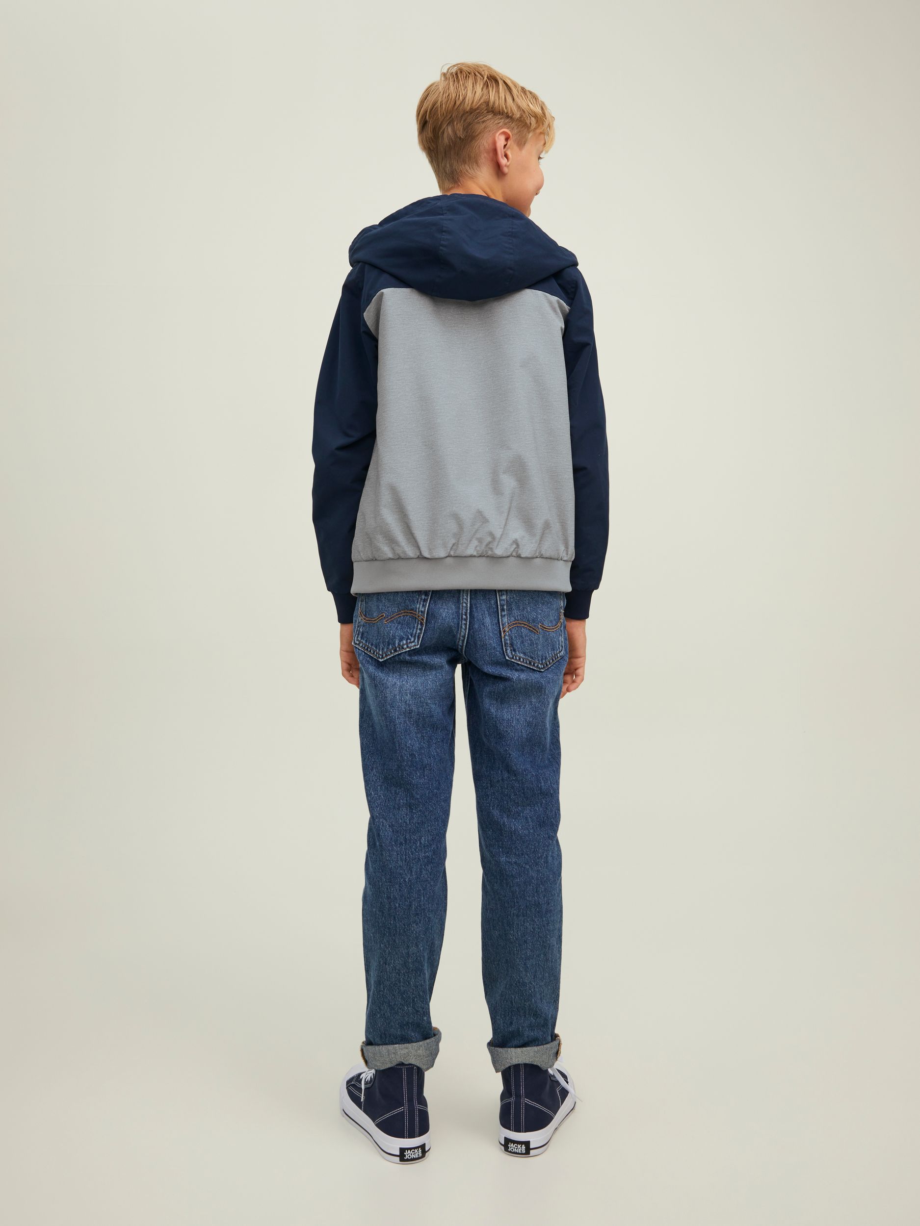 Jack&Jones |  JJERUSH BLOCKING HOOD BOMBER NOOS JNR | 140 | navy blazer