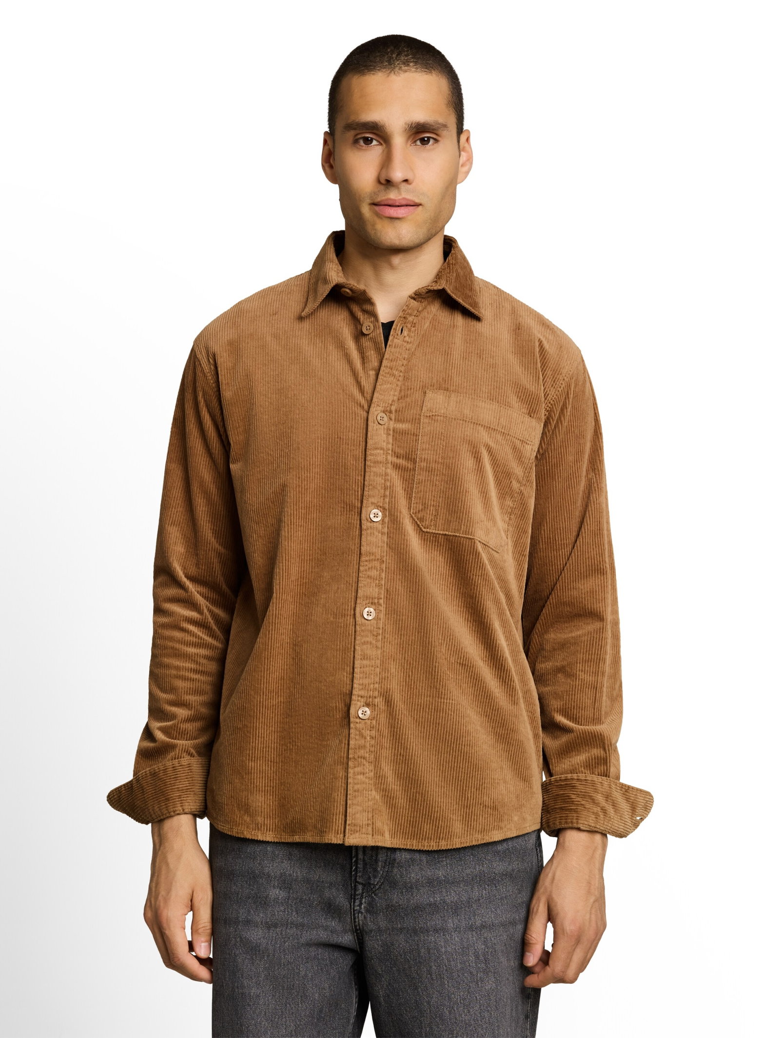 relaxed corduroy shirt, malt brown #5