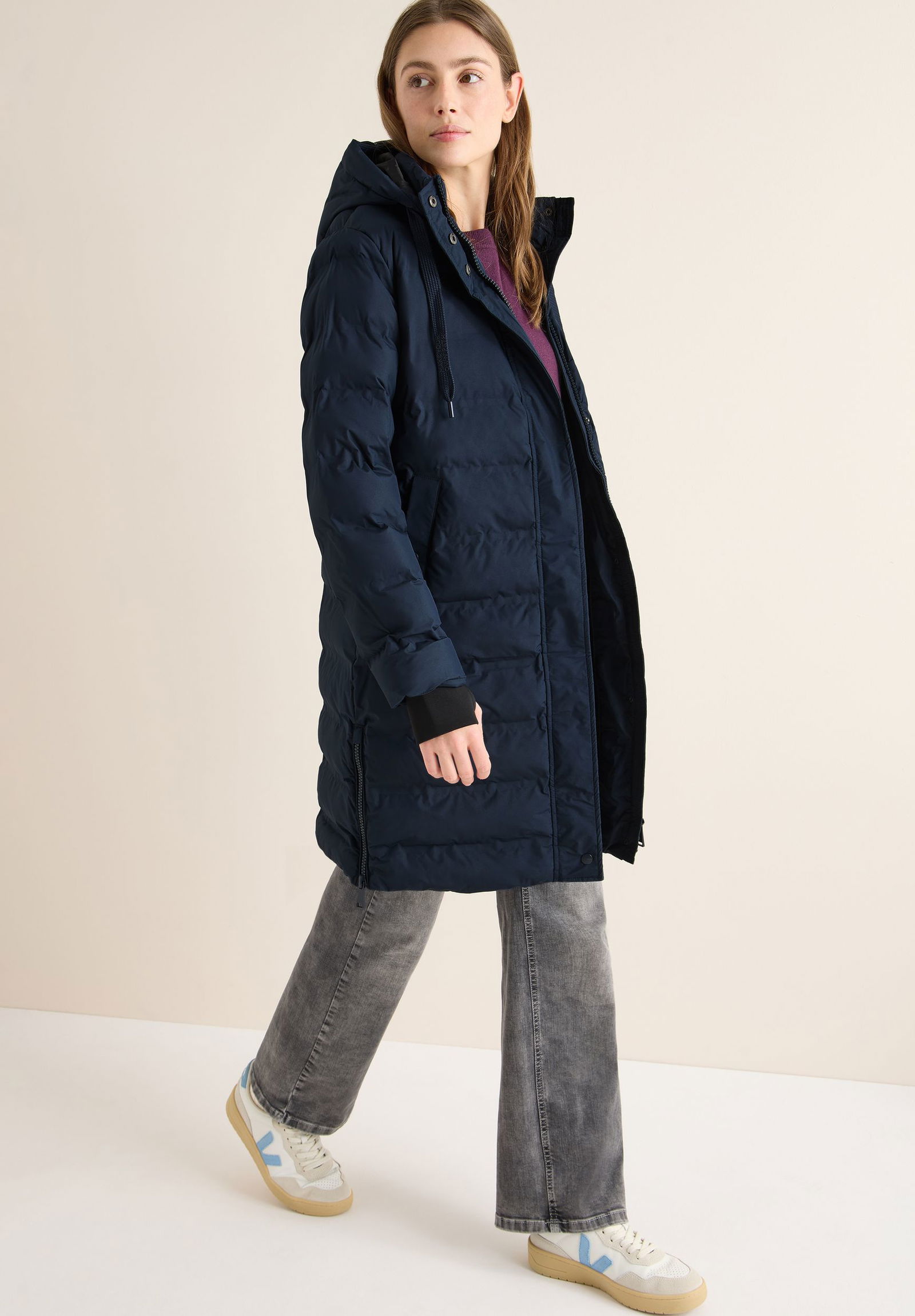 CECIL | CECIL Steppmantel | M | dark navy blue