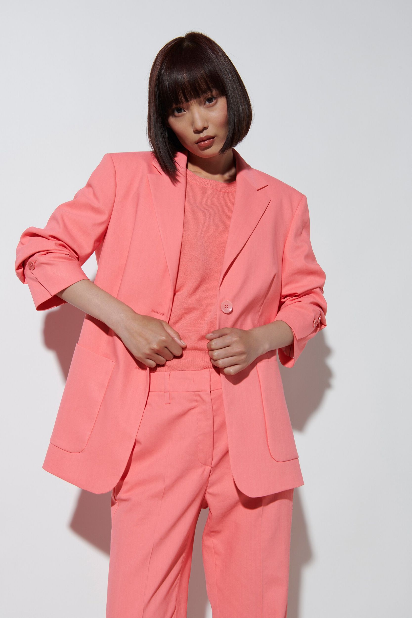 Gabardine-Blazer, tulip rose