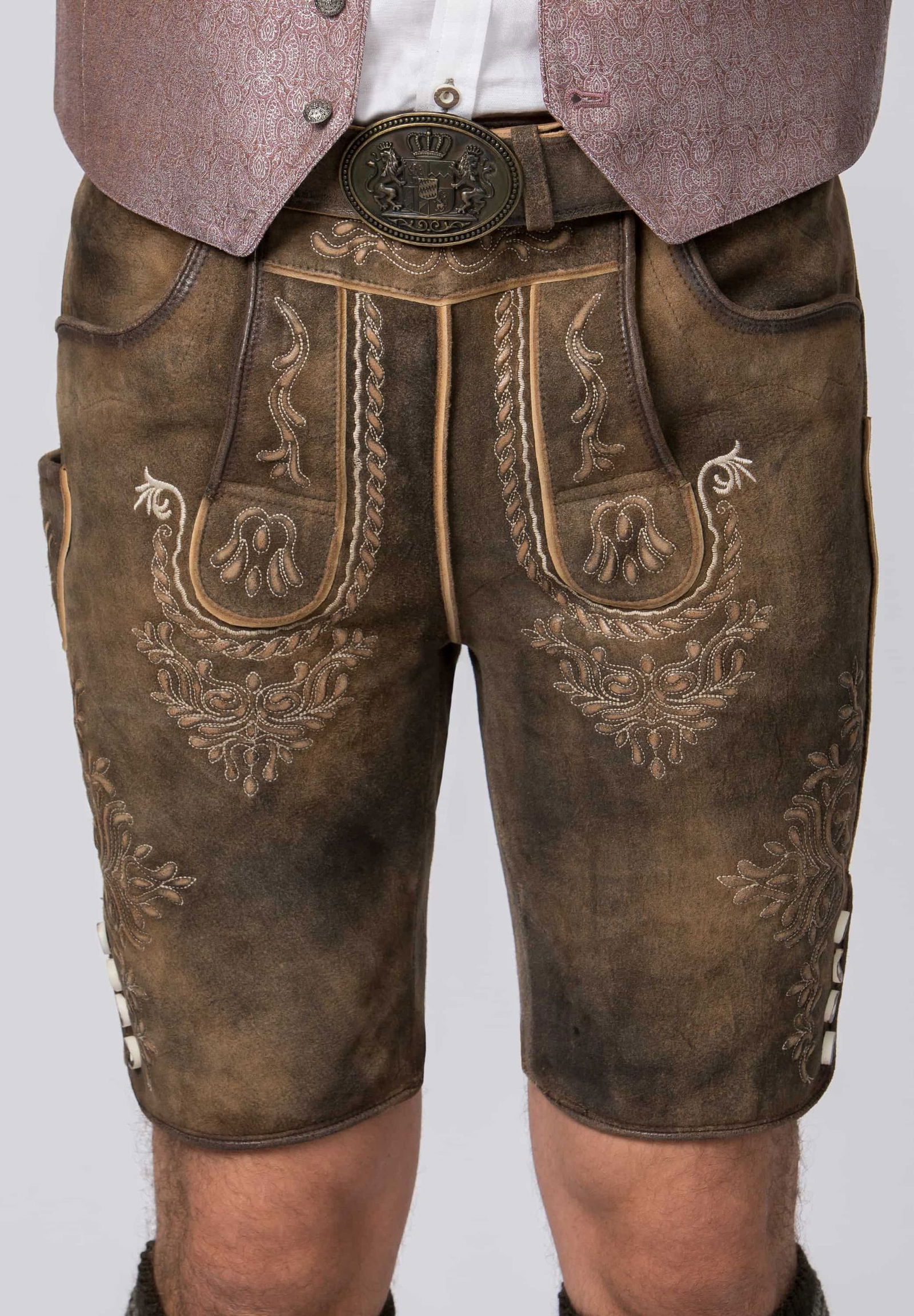 Stockerpoint |  Stockerpoint Trachtenlederhose Lederhose Logan | 52 | kiesel gespeckt