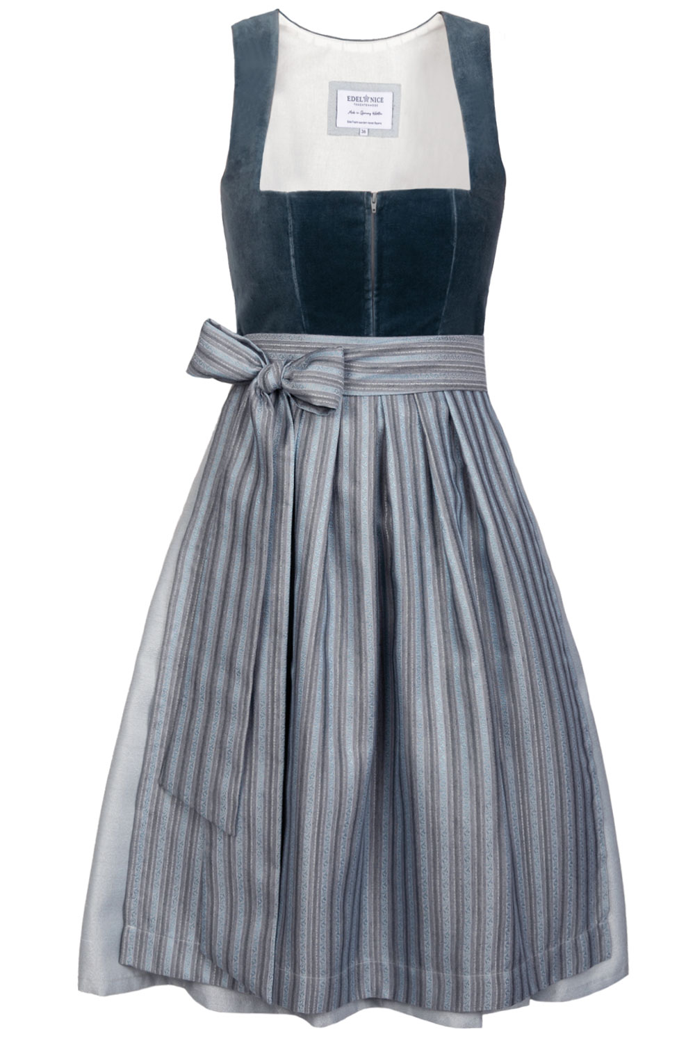 Edelnice Dirndl Mididirndl Veronika aus Samt in Petrol #8