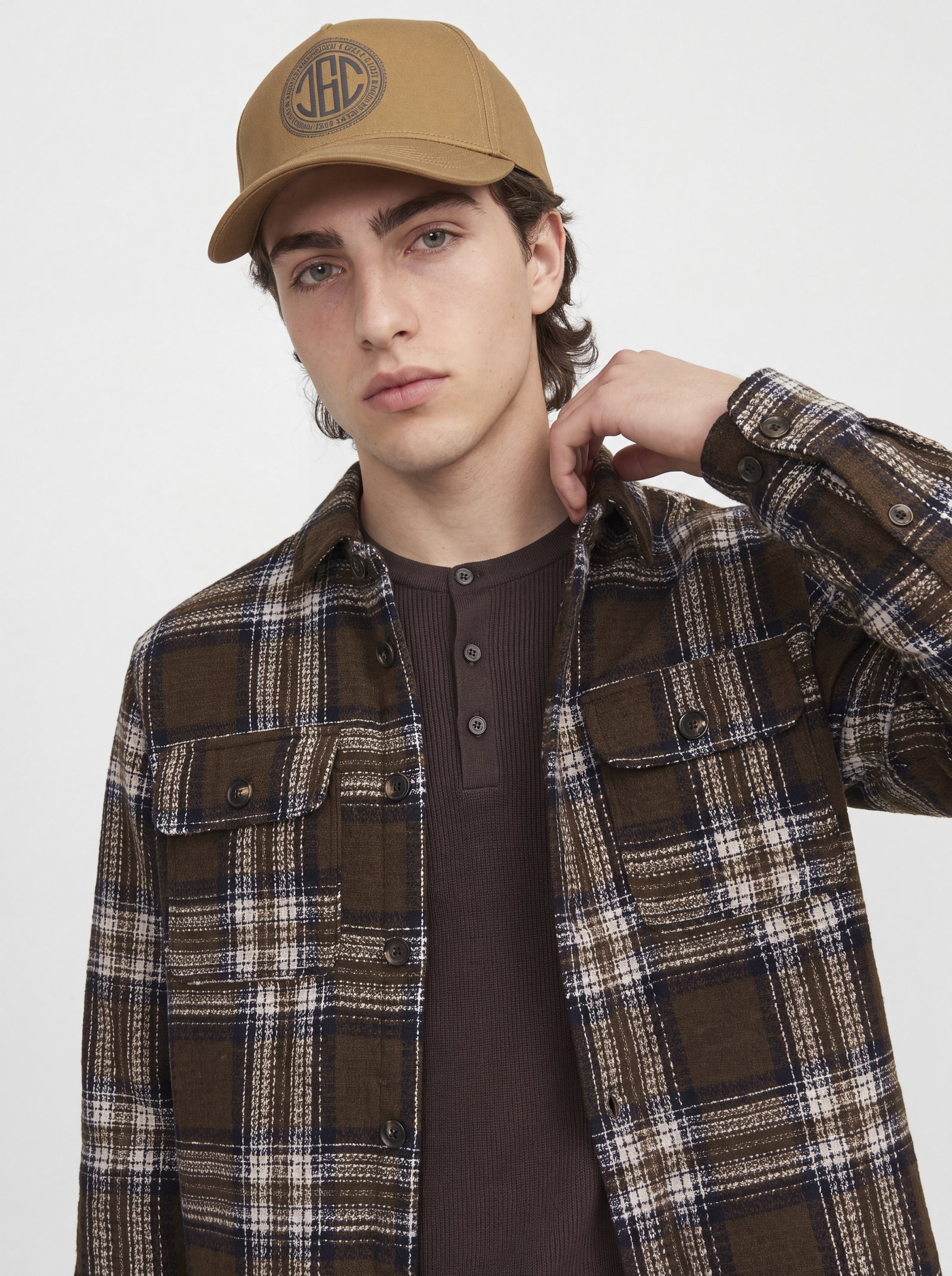 JJEREGENT STRUCTURE OVERSHIRT LS SN, Rosin/CHECK #7