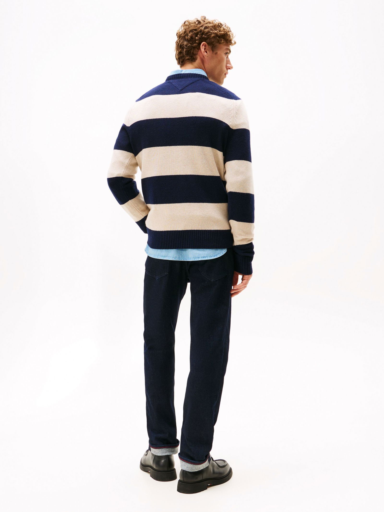 3e0b45673f52f8198c65a1fb870db34d | LAMBSWOOL CREW NECK, RED | XXL | blue spell / stripe