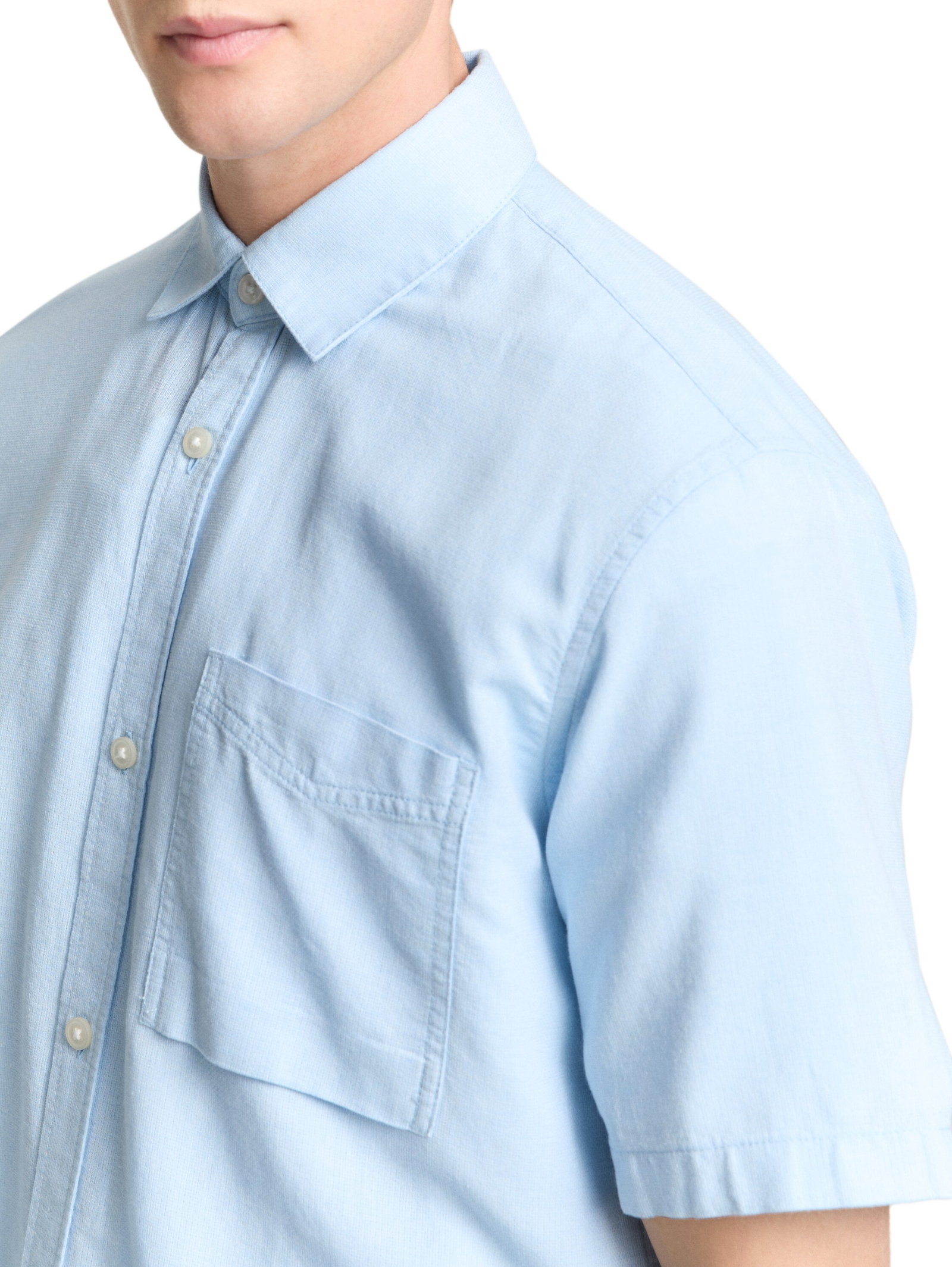 relaxed slubyarn shirt, light blue structure #6