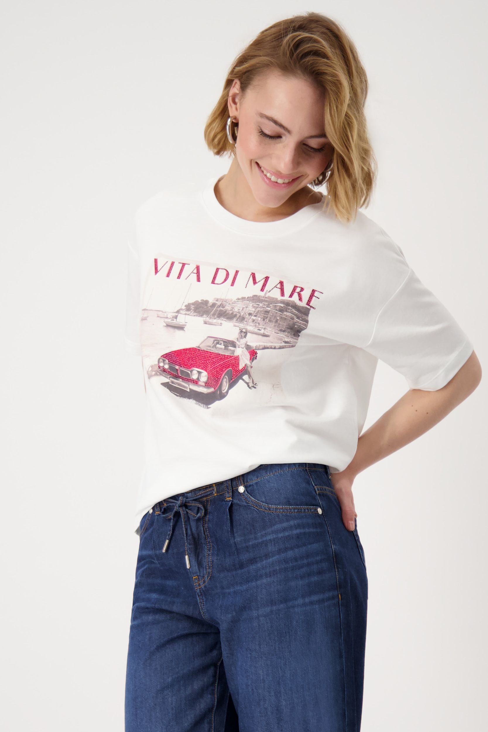 Monari |  T-Shirt, cream | 44