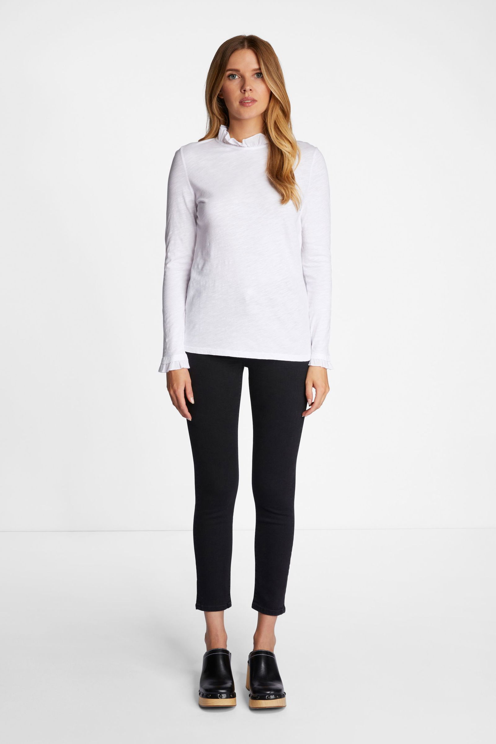 Rich & Royal | Organic Slub Frill Longsleeve | XS | white