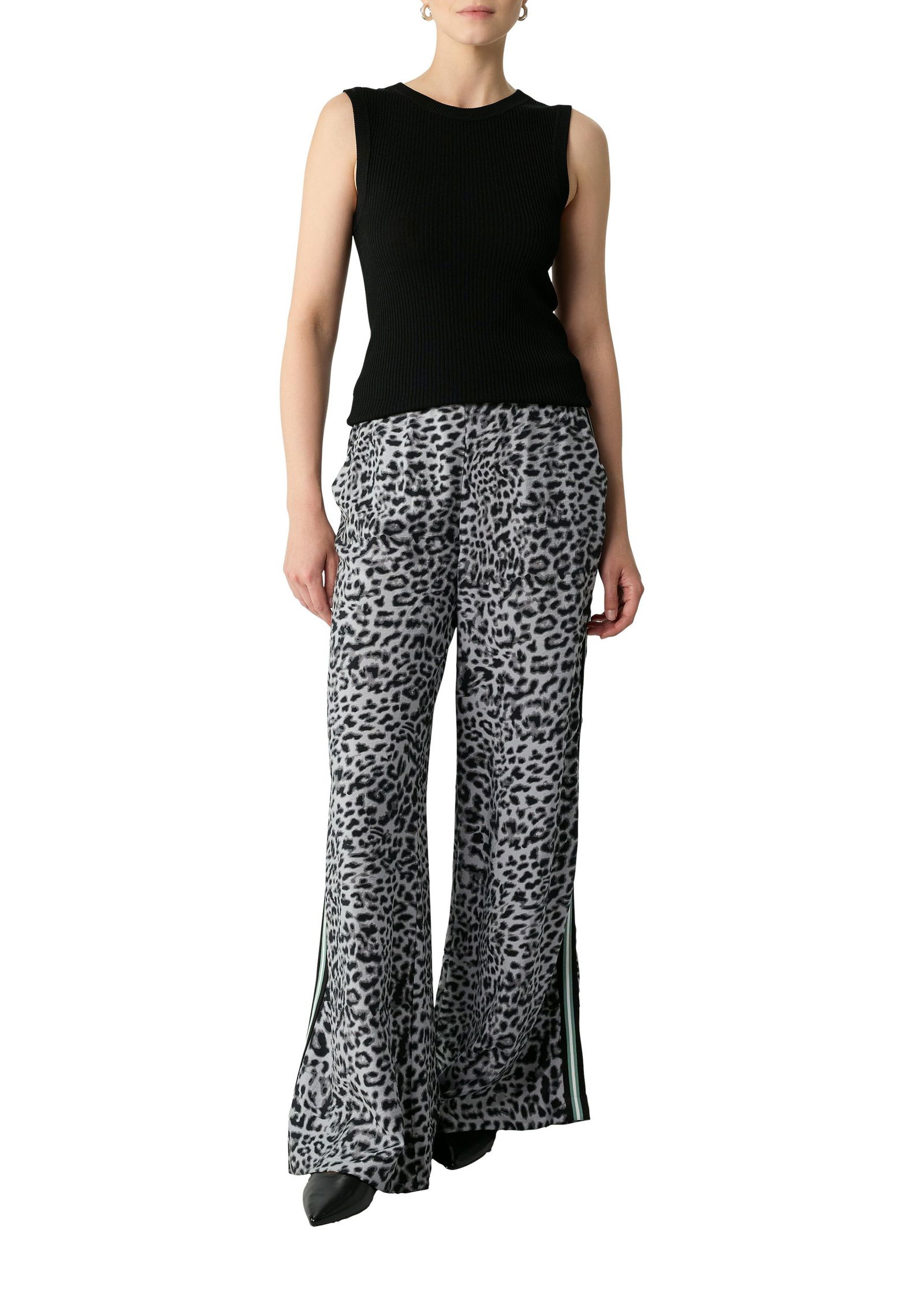 Comma | Comma Schmale Hose | 40/REG | schwarz|weiß