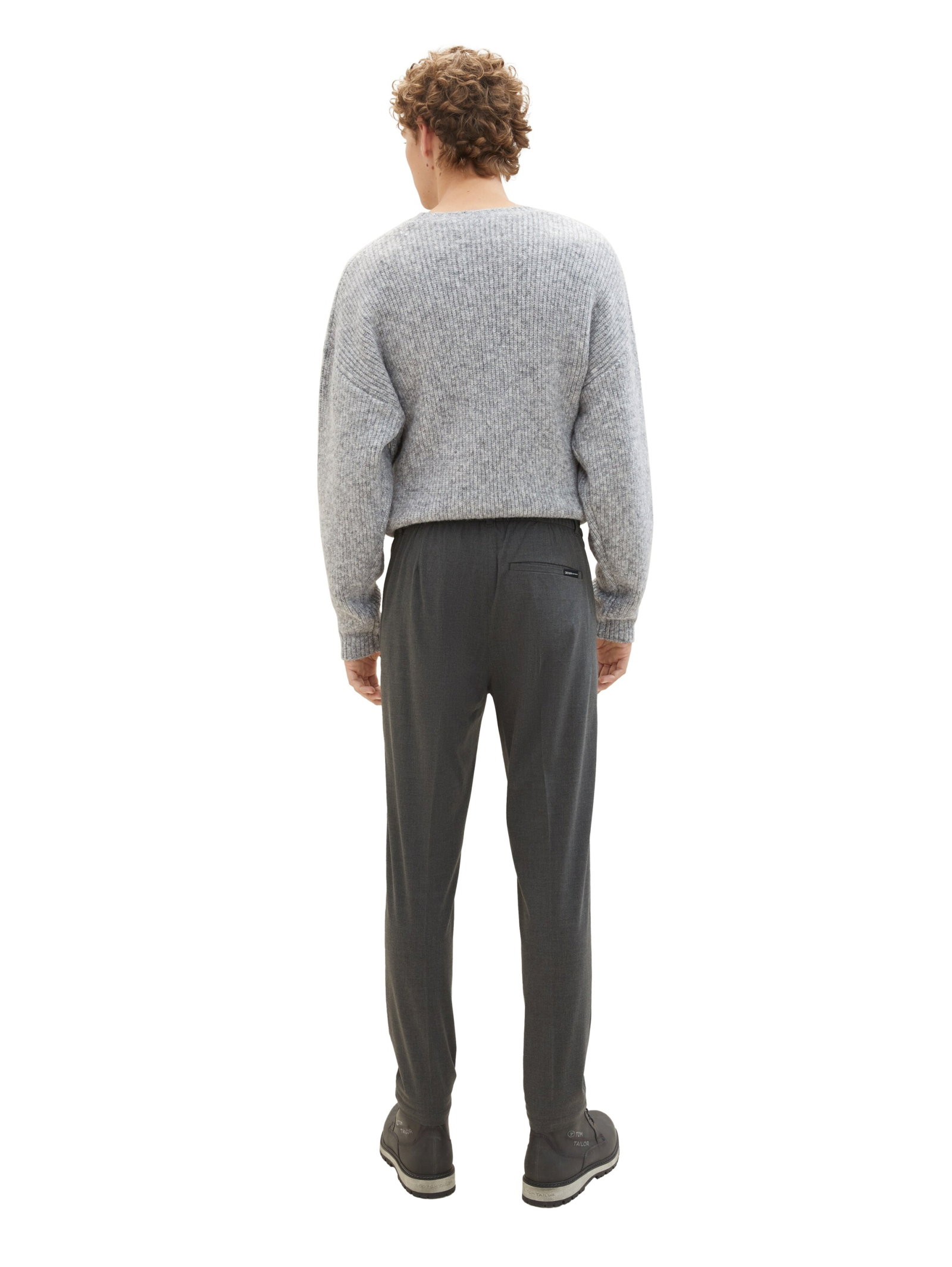 relaxed tapered pants, Mid Grey Melange #6
