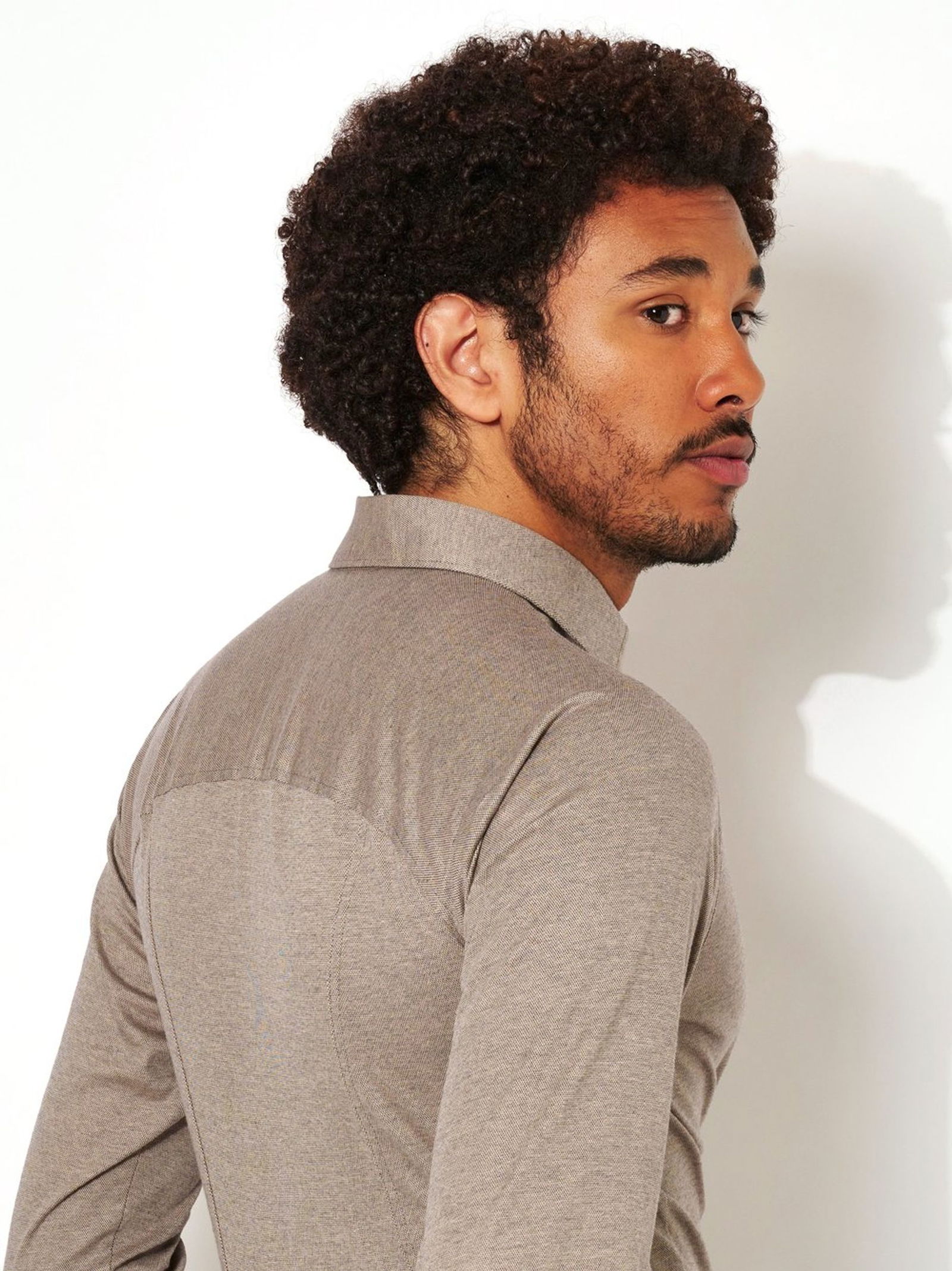 DESOTO |  DESOTO Hemd Slim Fit  | XL | light brown piqué