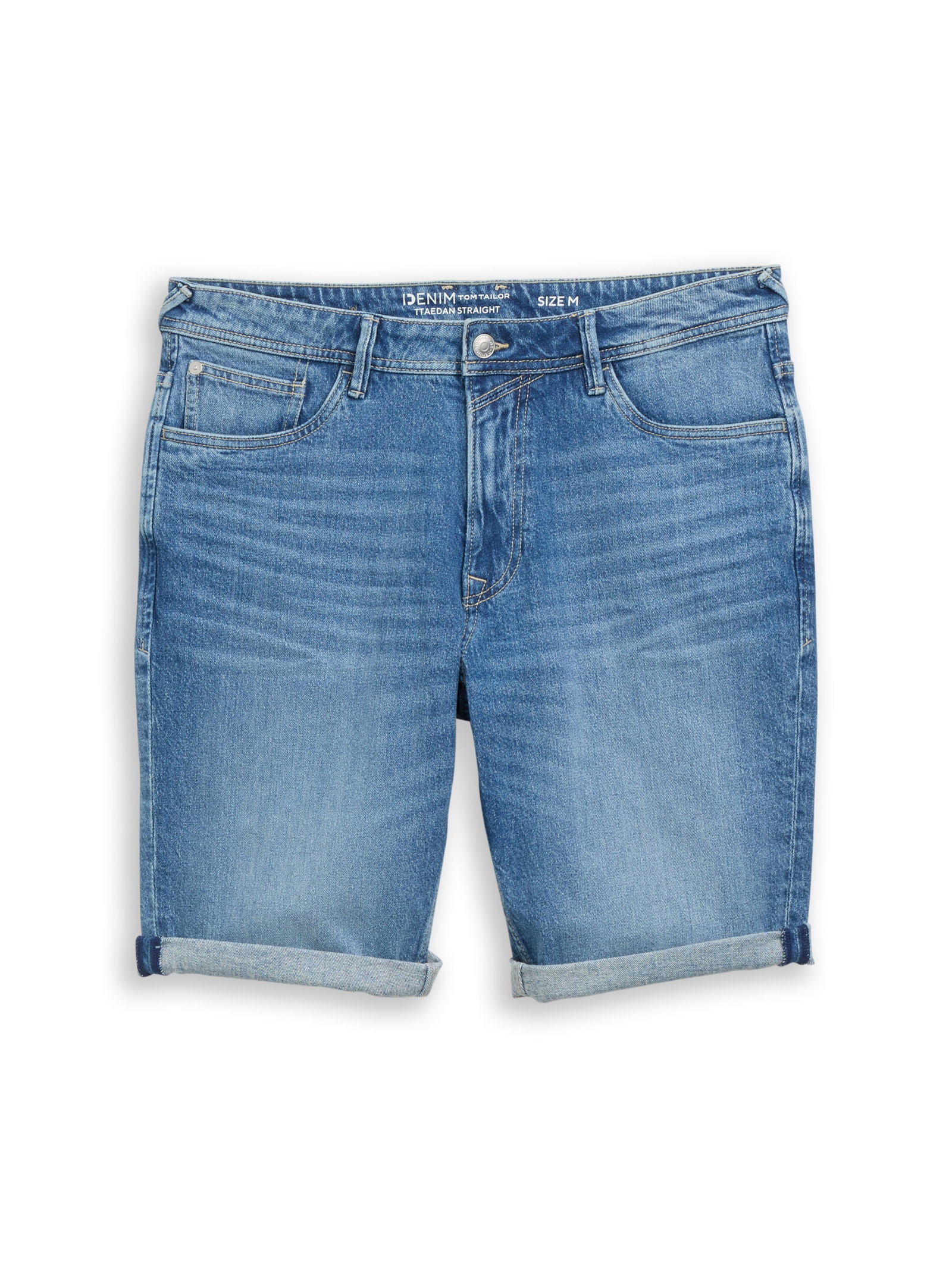 TTAEDAN STRAIGHT SHORTS, Used Mid Stone Blue Denim #1
