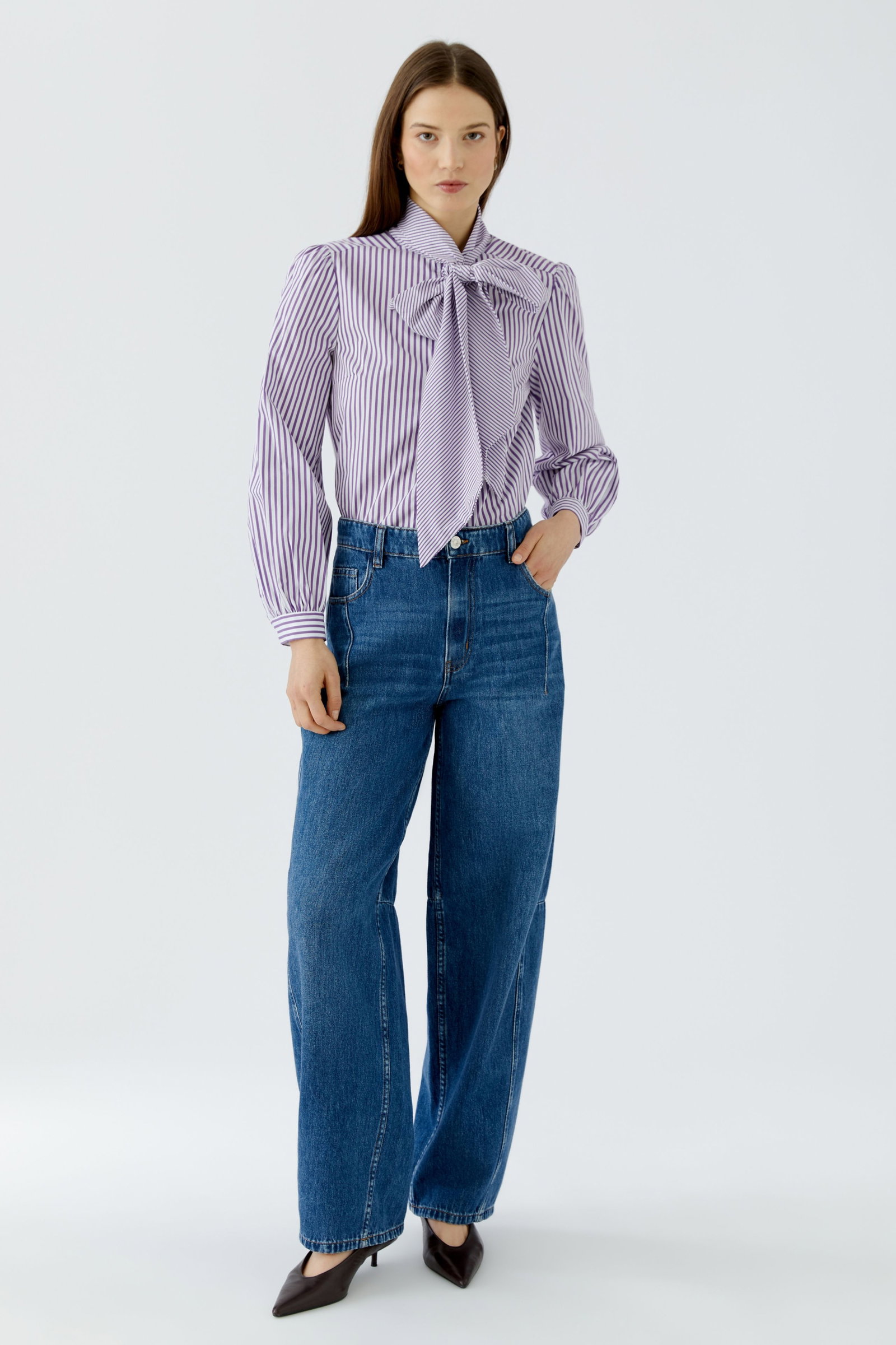 Bluse, white violett #2