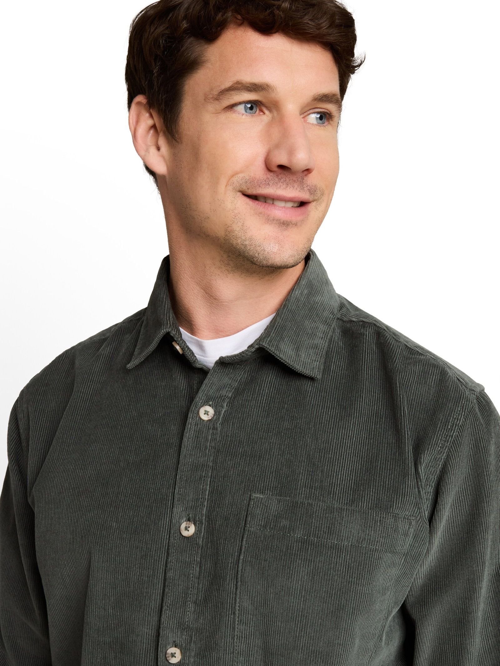 soft corduroy shirt, Darkest Olive #5