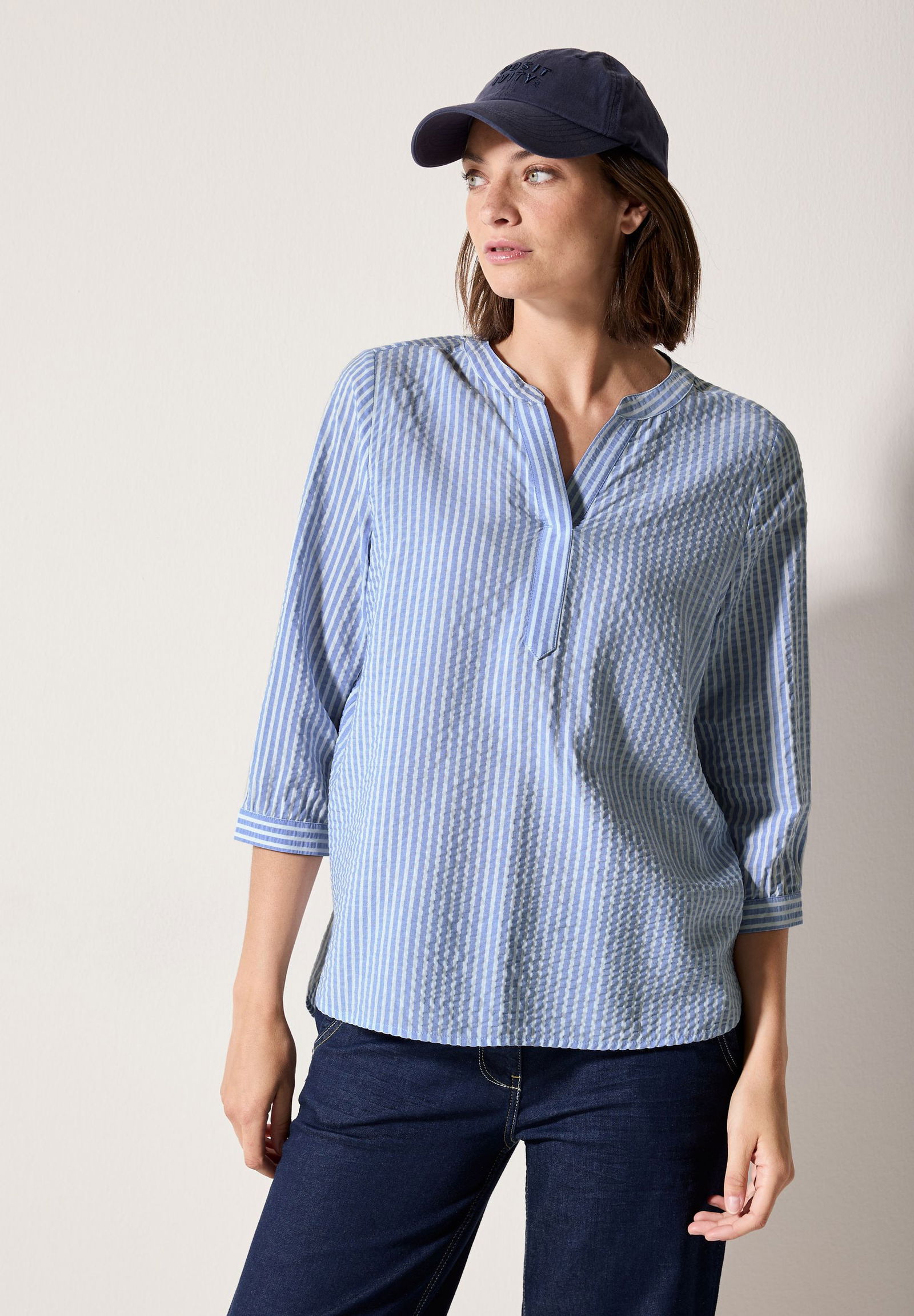 CECIL | CECIL Druckbluse | M | blouse blue
