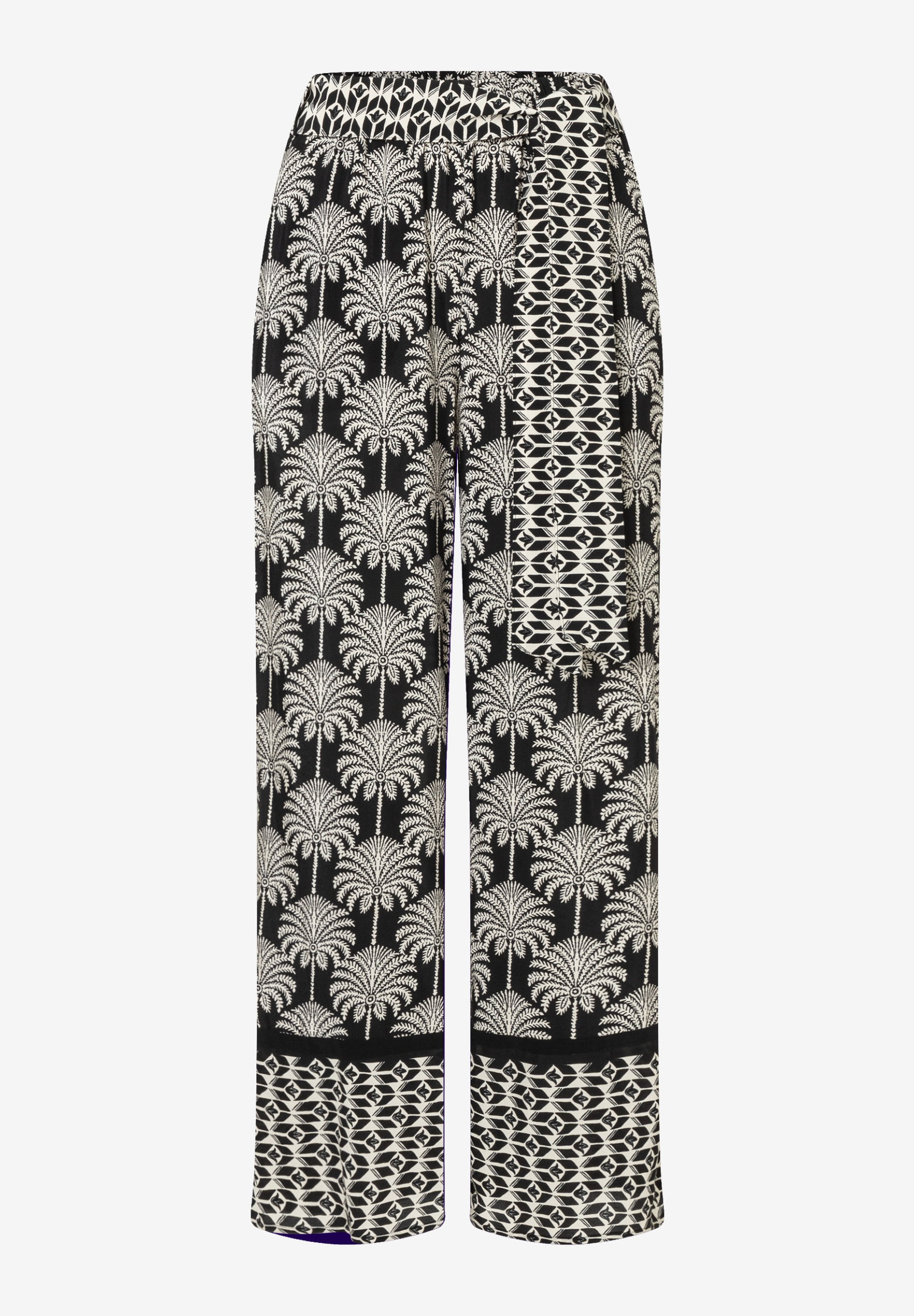 Viscose Print Culotte Pants, twotone palm print #1