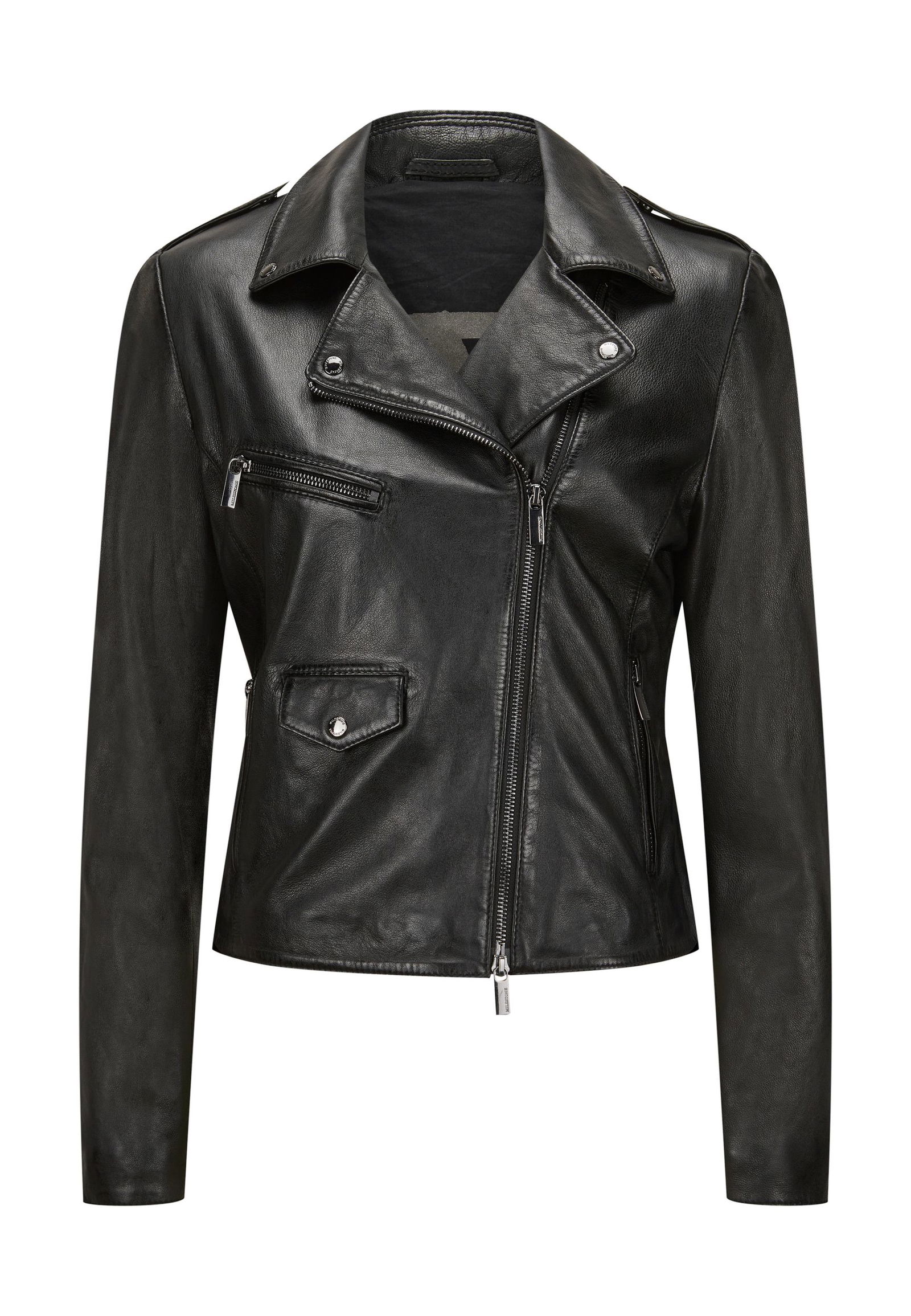 Biker Lederjacke Milestone Damen Lederjacke Schwarz Damen Blazer
