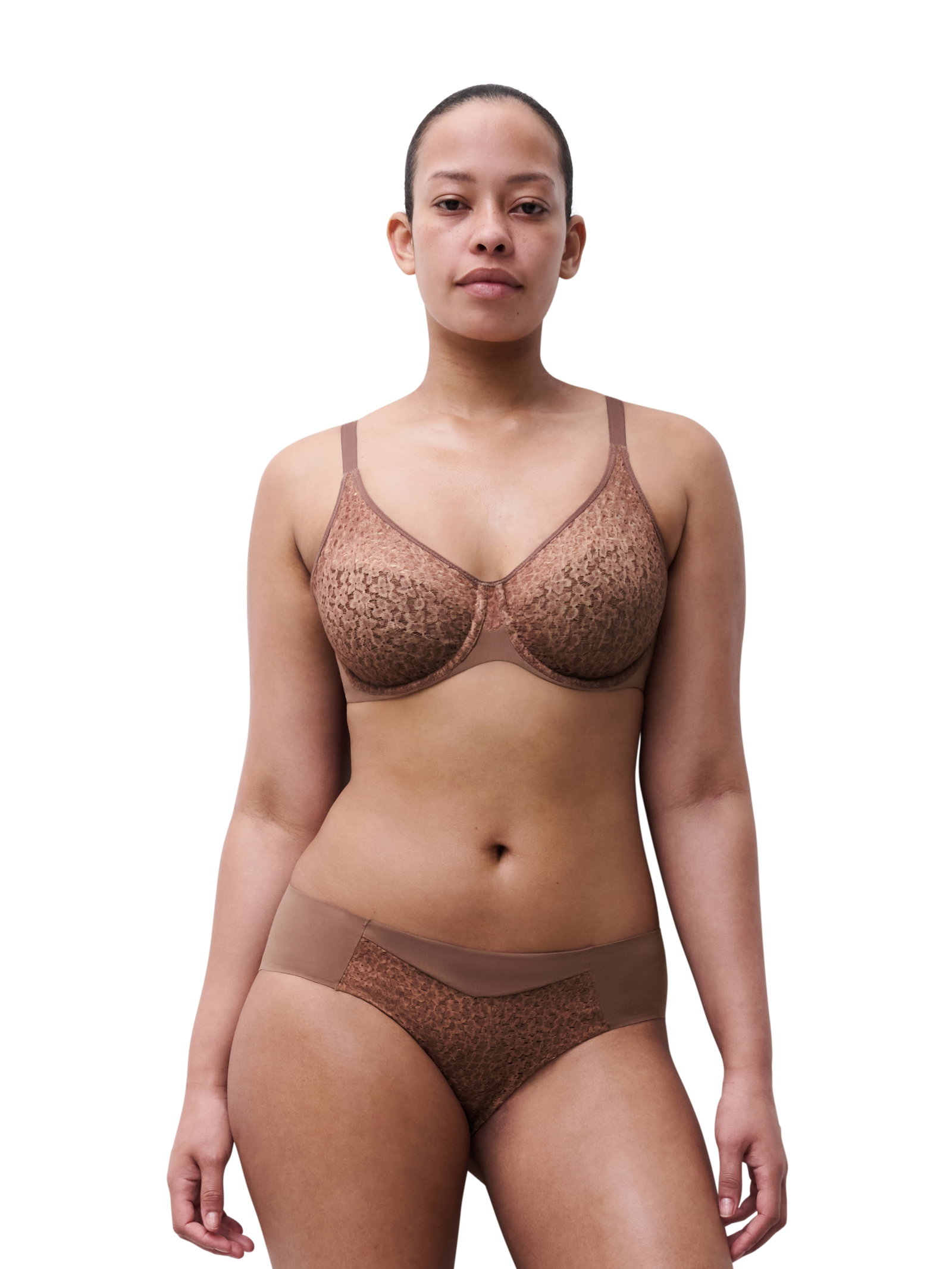NORAH LI BH MIT BUEG. BEDECKEND GEMOLDET, WILD BROWN #5
