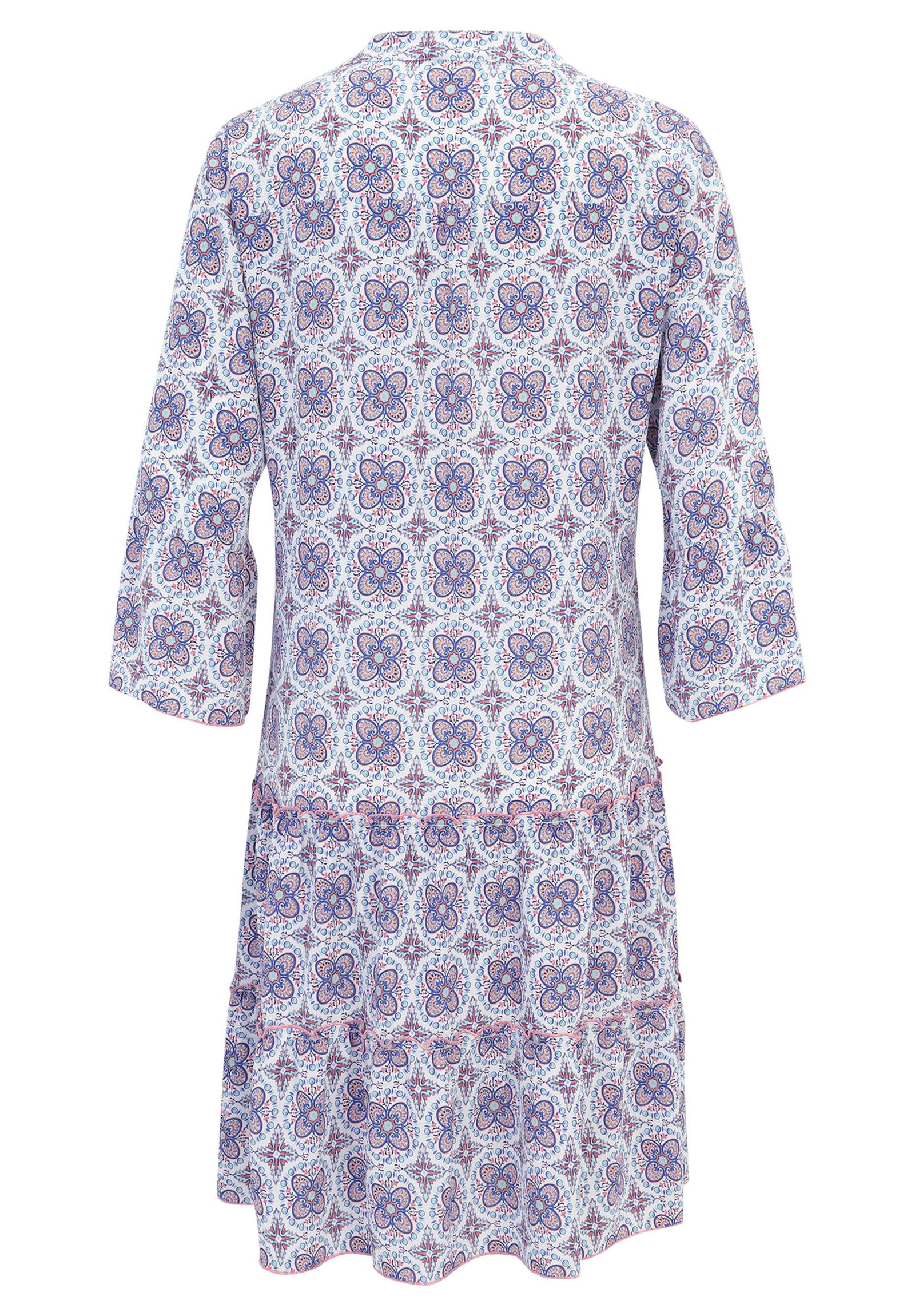 1c7691204c4305c86e92d2a1ec69c2cd | Kleid Kurz 3/4 Arm, Blue/Apricot | 42 | blue/apricot