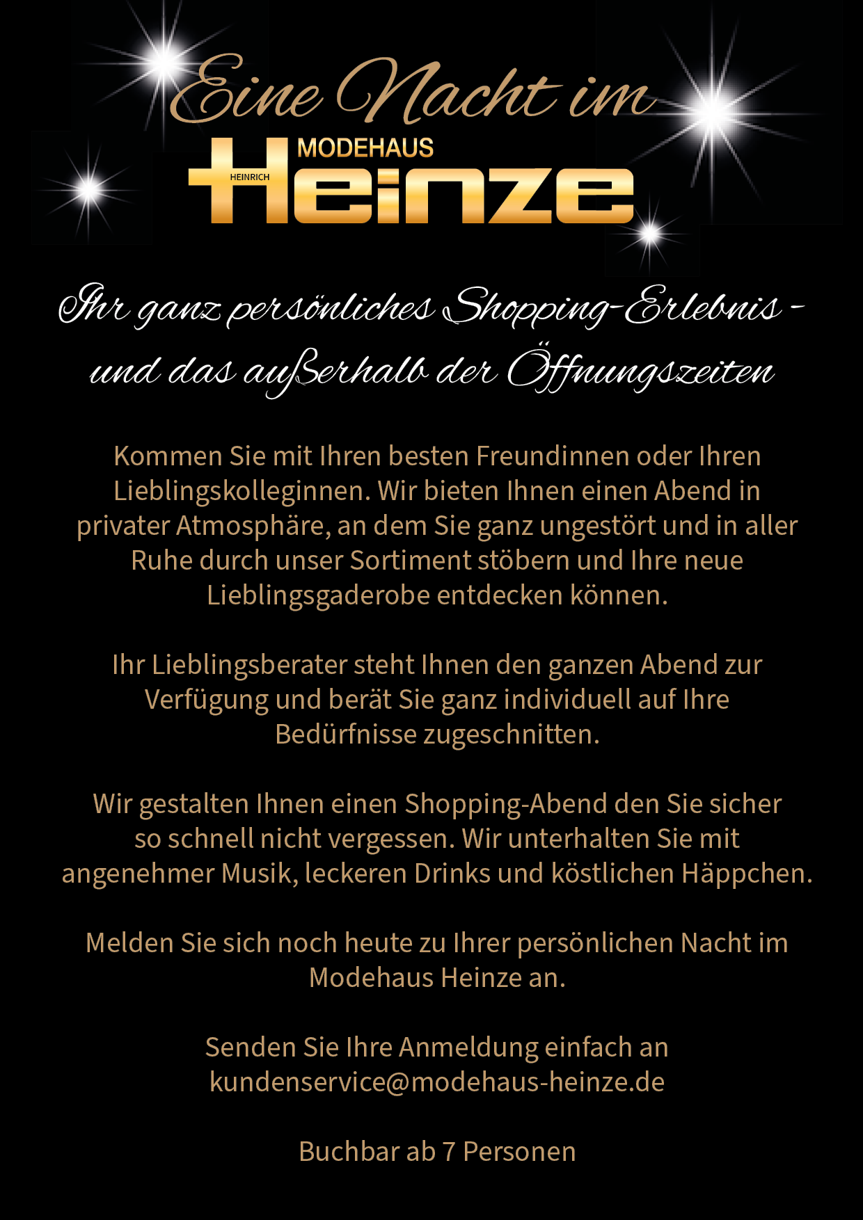 Flyer Nacht im Modehaus