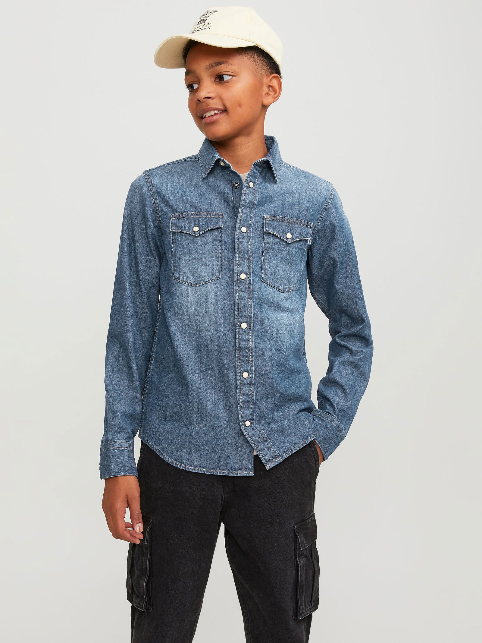 Jack&Jones |  JJESHERIDAN SHIRT L/S NOOS JNR | 140 | medium blue denim