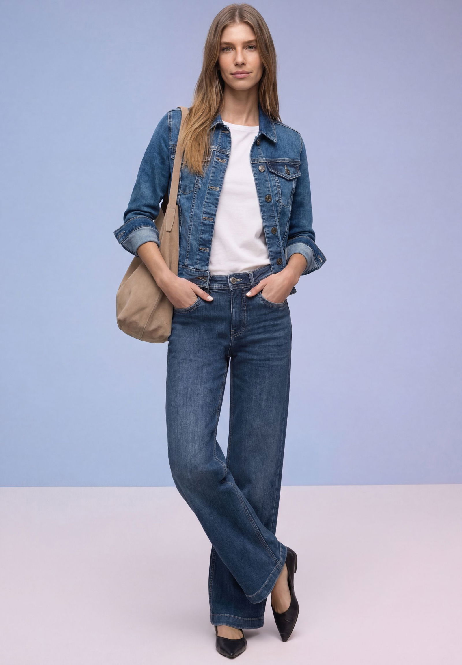 Street One |  Street One Skinny Jeans  | 27/30 | mid blue soft washed