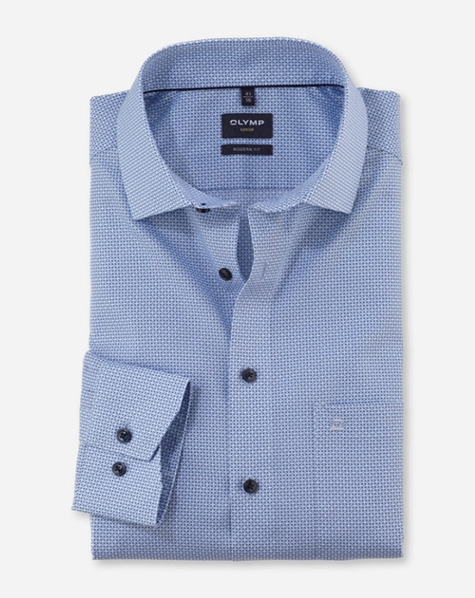 Olymp |  Olymp Hemd Modern Fit  | 44 | bleu