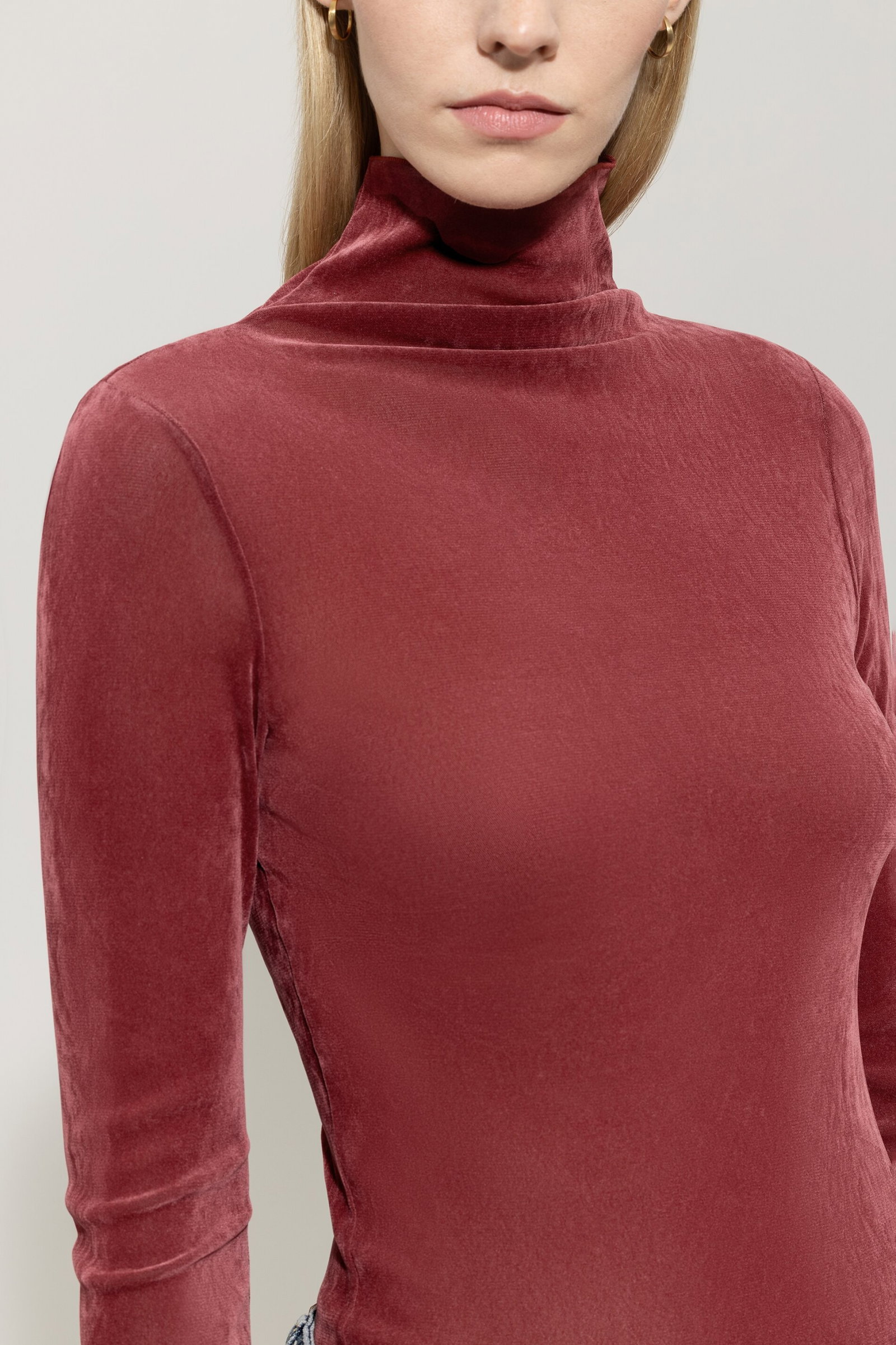 Luisa Cerano langarm Samtshirt #4