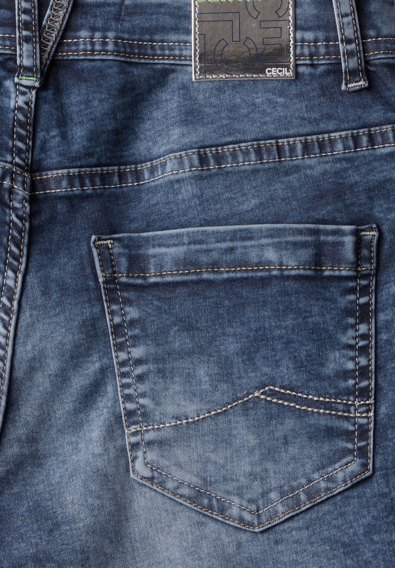 CECIL |  CECIL Jeansshorts  | mid blue used wash