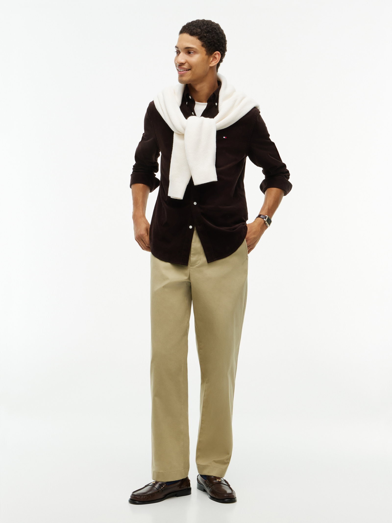 SOLID CORDUROY RF SHIRT, BROWN #5