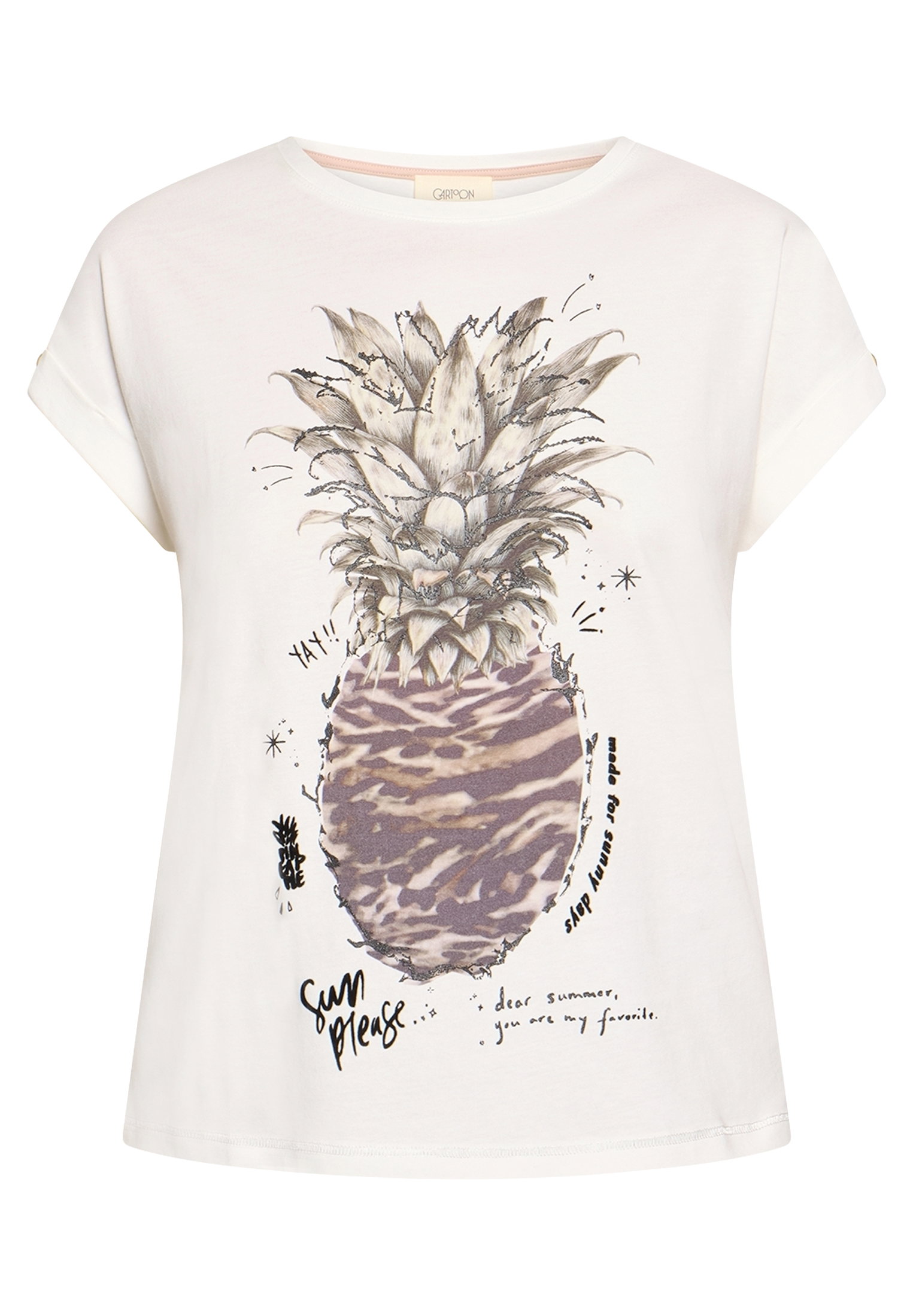 Shirt Kurz 1/2 Arm, Patch Cream/Beige #1
