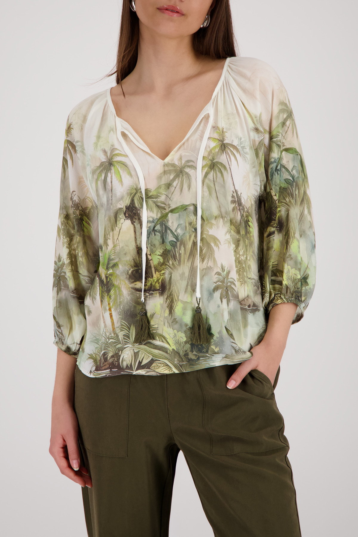 Monari Bluse mit tropischen Print #2