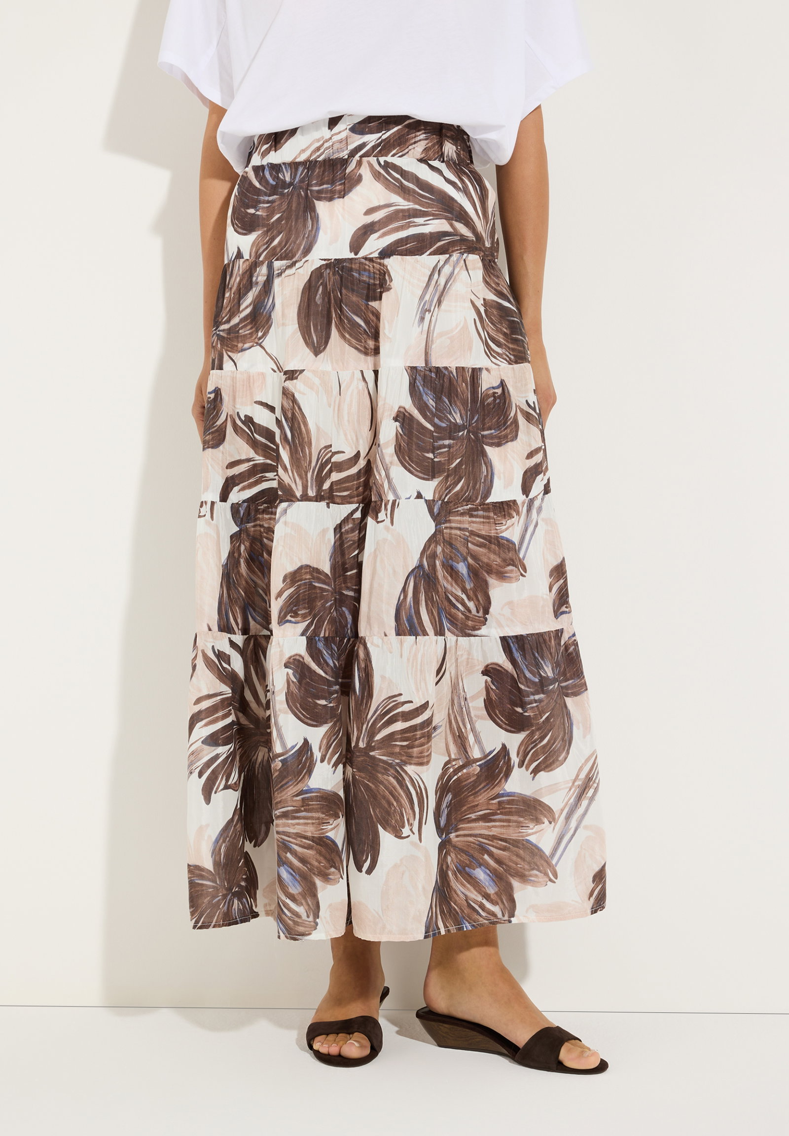 CO-Voile Maxi Skirt, brushstroke flower print #3