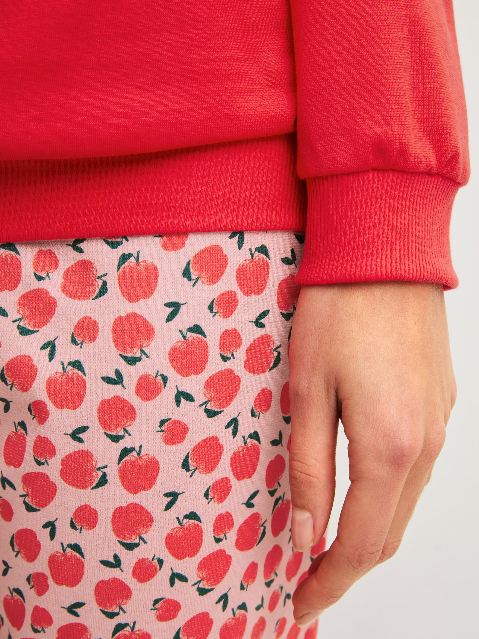 DAMEN Pyjama mit Bündchen, red glow #3