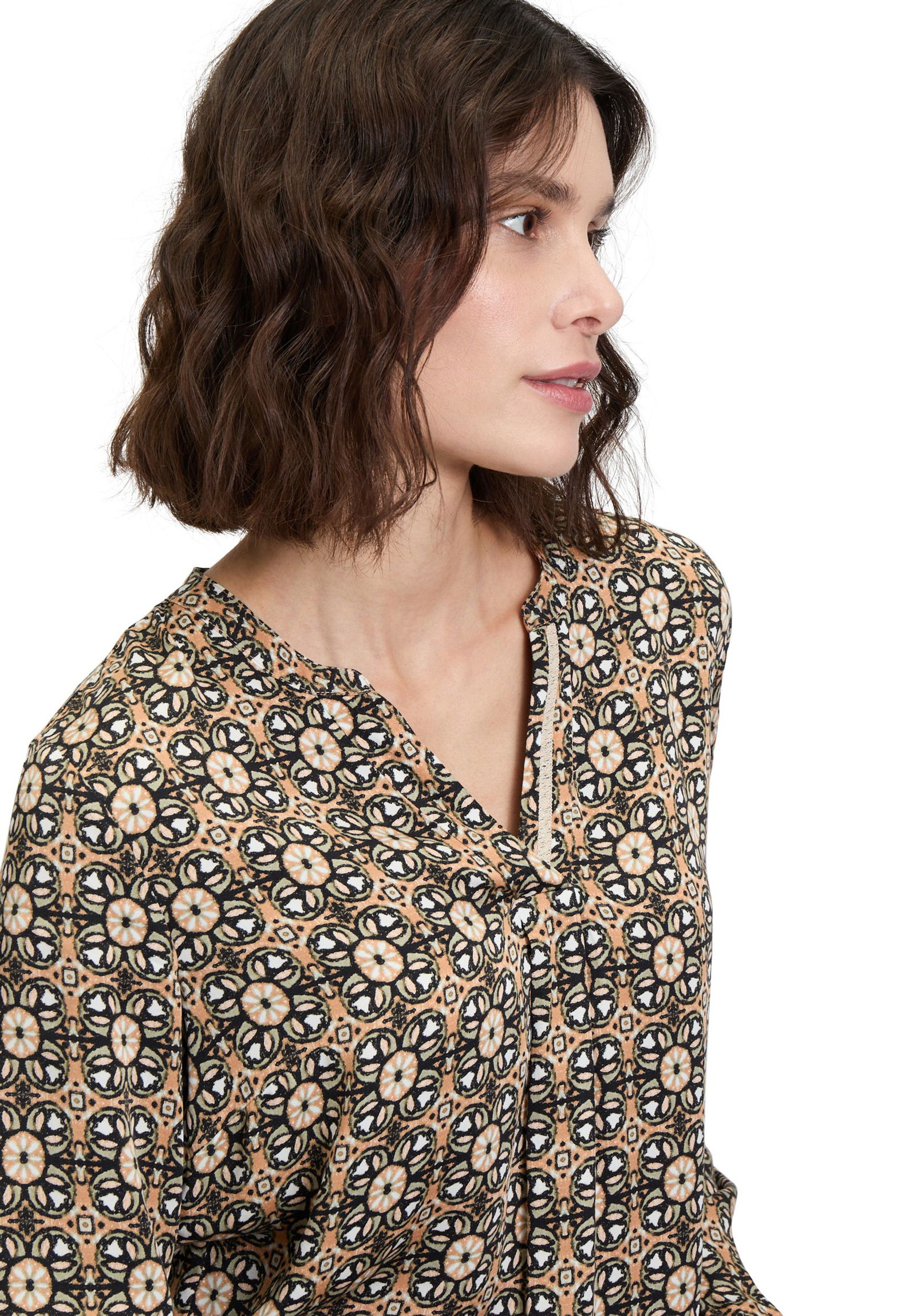 Cartoon | Cartoon Druckbluse | 42 | camel/black