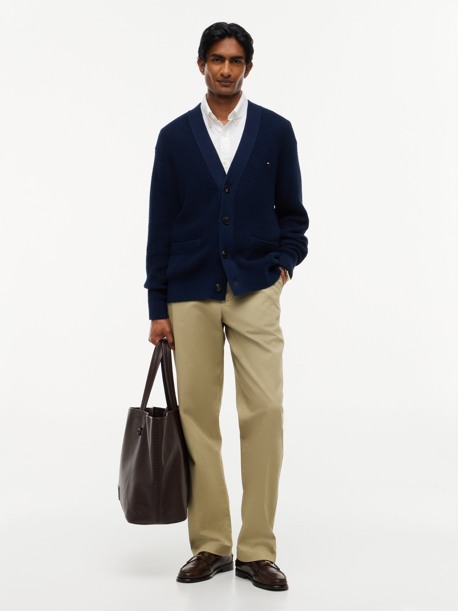 WAFFLE STRUCTURE CARDIGAN, BLUE #5
