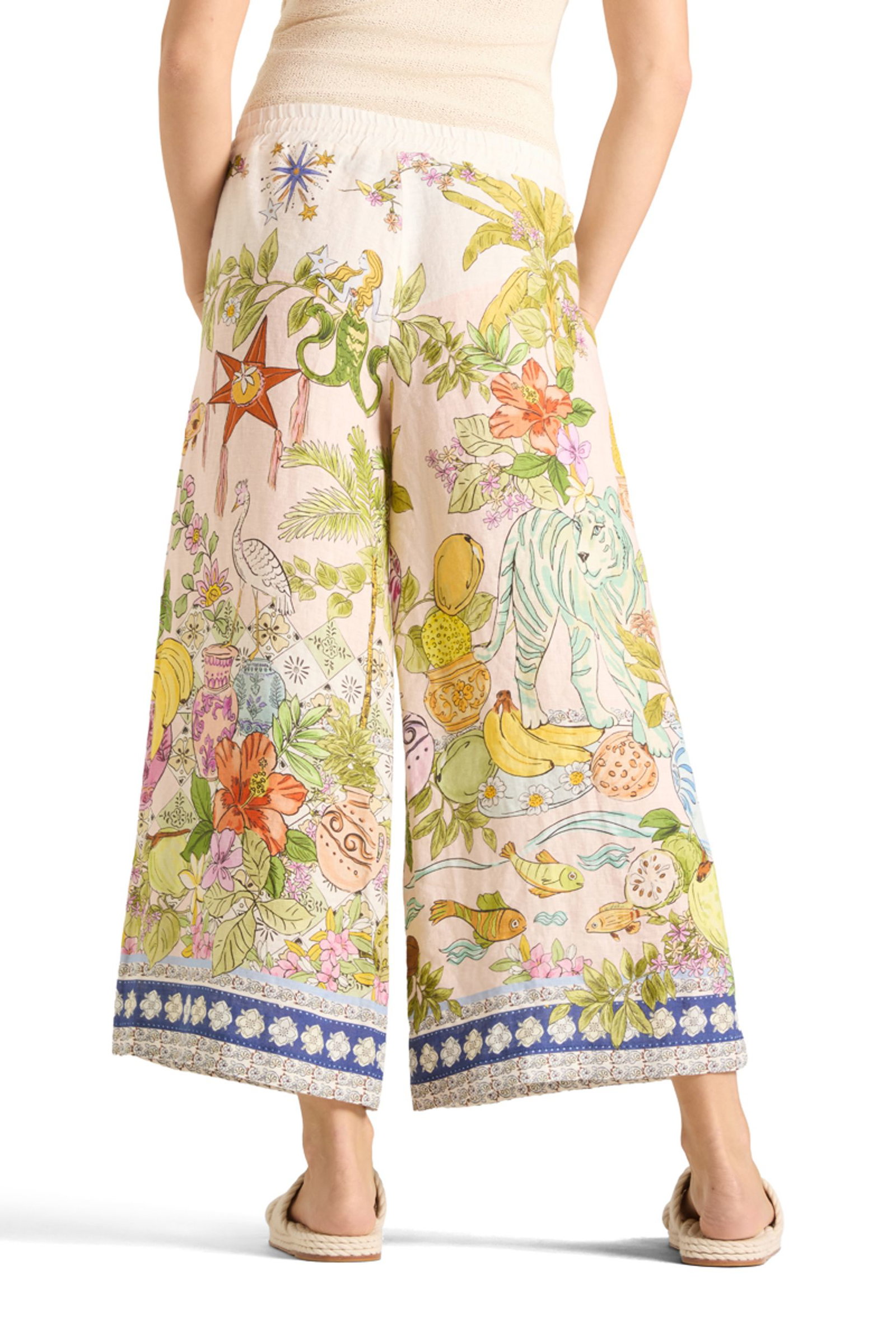 Cambio |  Cambio Leinenhose  | 42/26 | colourfull indian jungle