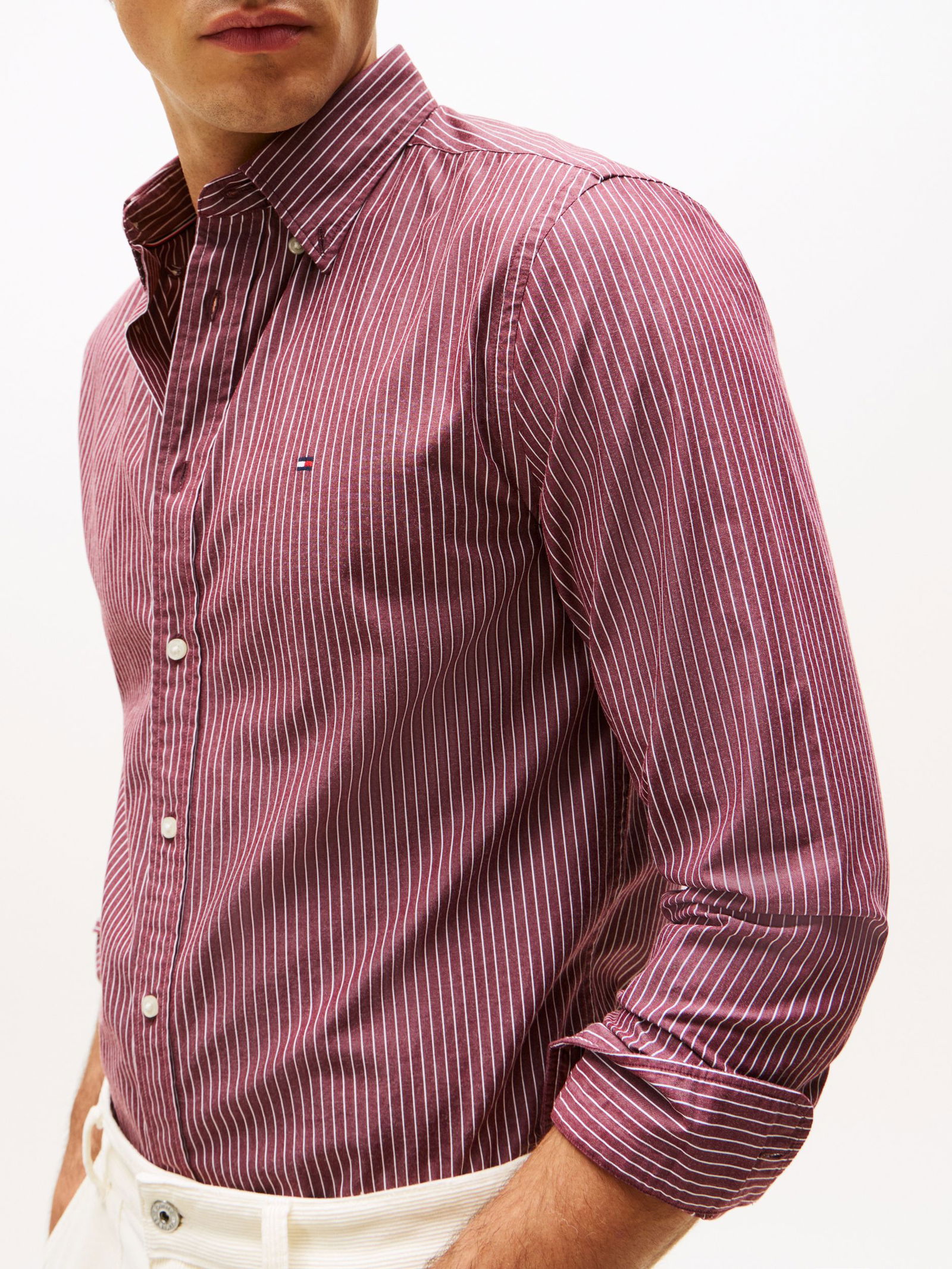  | CORE HAIRLINE POPLIN RF SHIRT, RED | XXL | breton fierce red/ecru