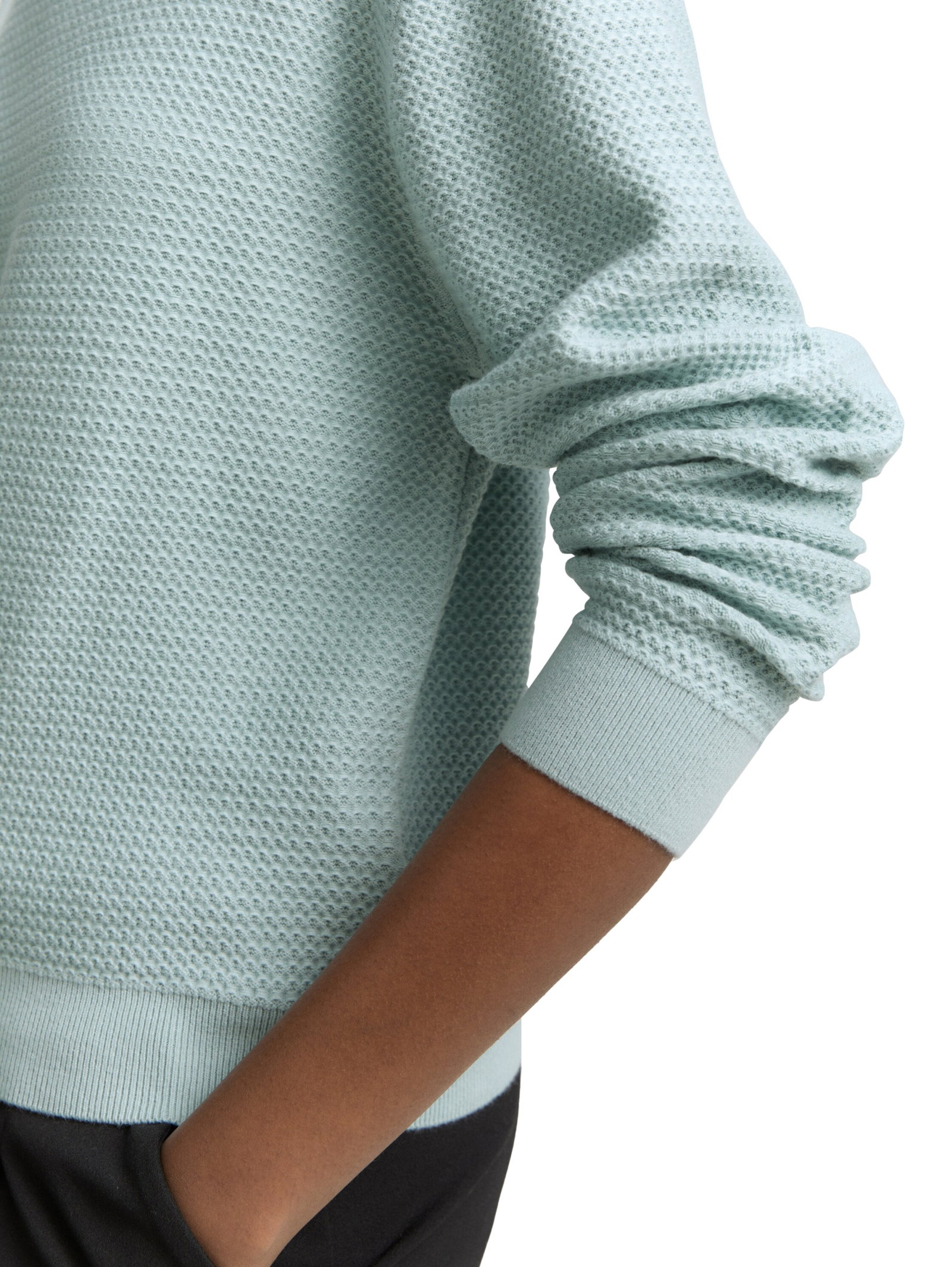 structured knit pullover, Silver Cloud Blue #6