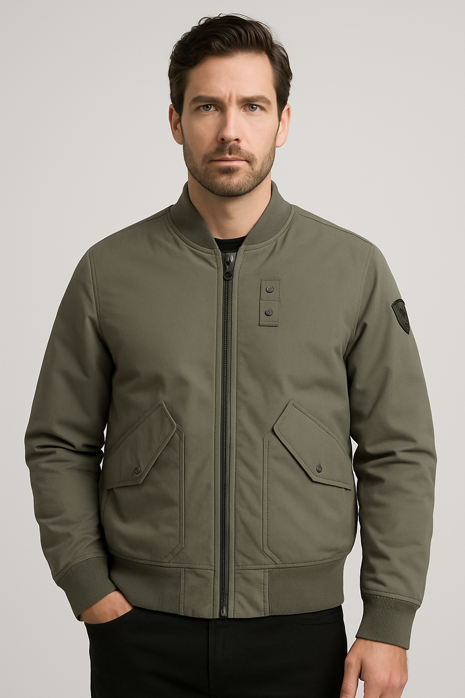 Blauer Bomberjacke Bomber Mikrofaser ARGUS #1