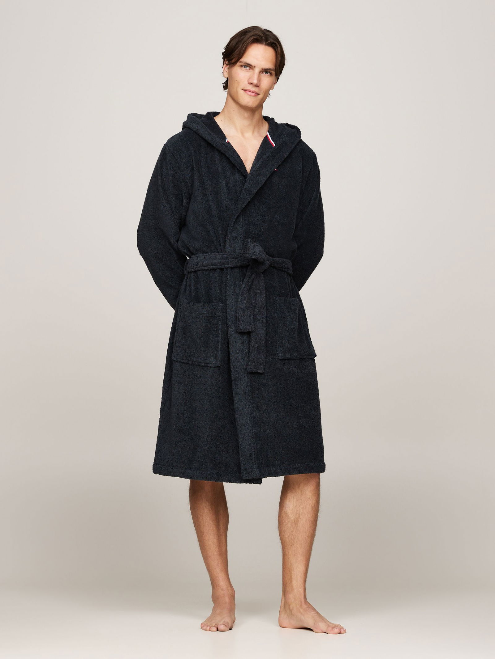 Tommy Hilfiger |  Tommy Hilfiger Bademantel mit Kapuze  | XL | desert sky