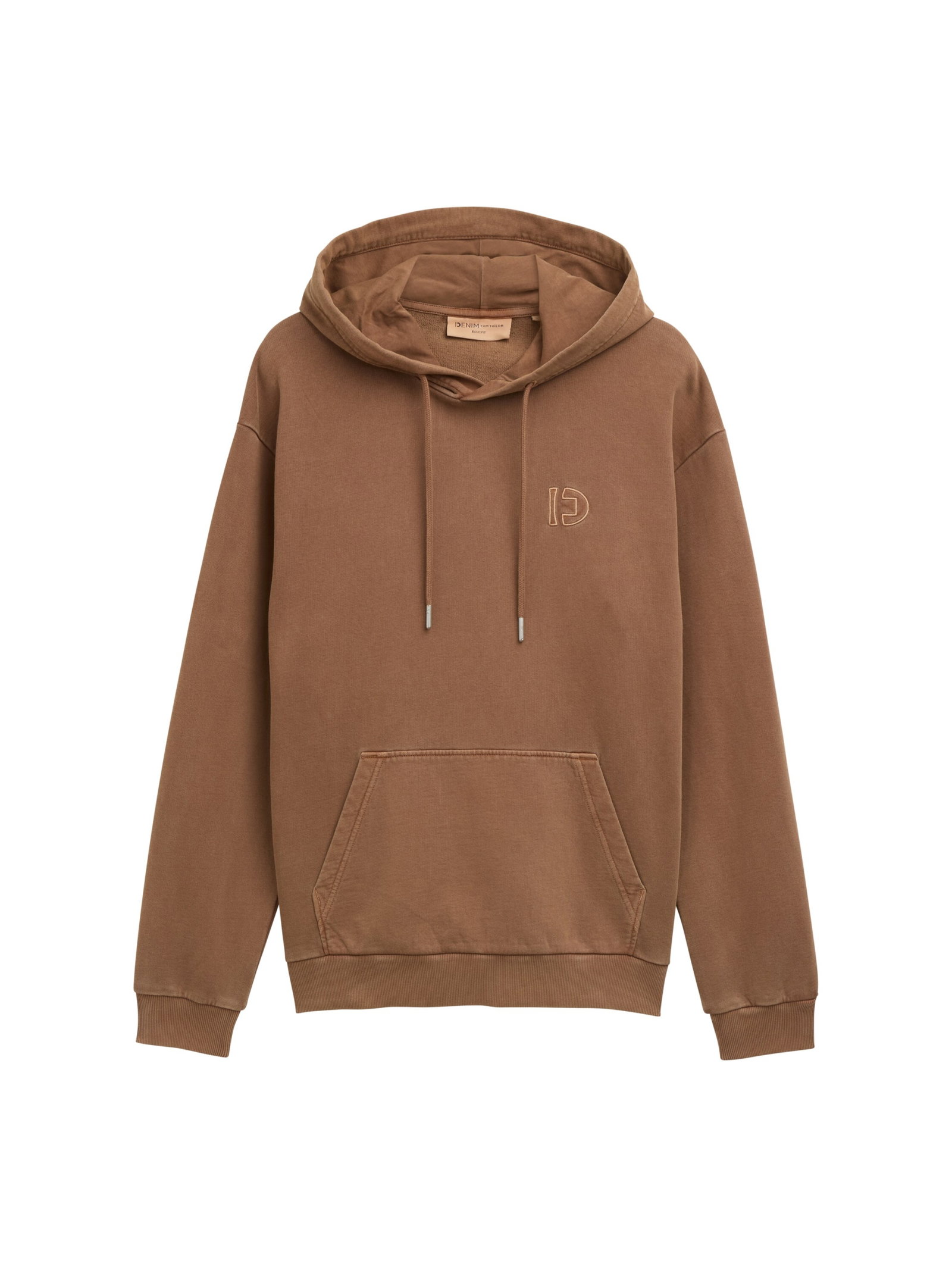 overdyed hoodie with embroider, Golden Clay #1