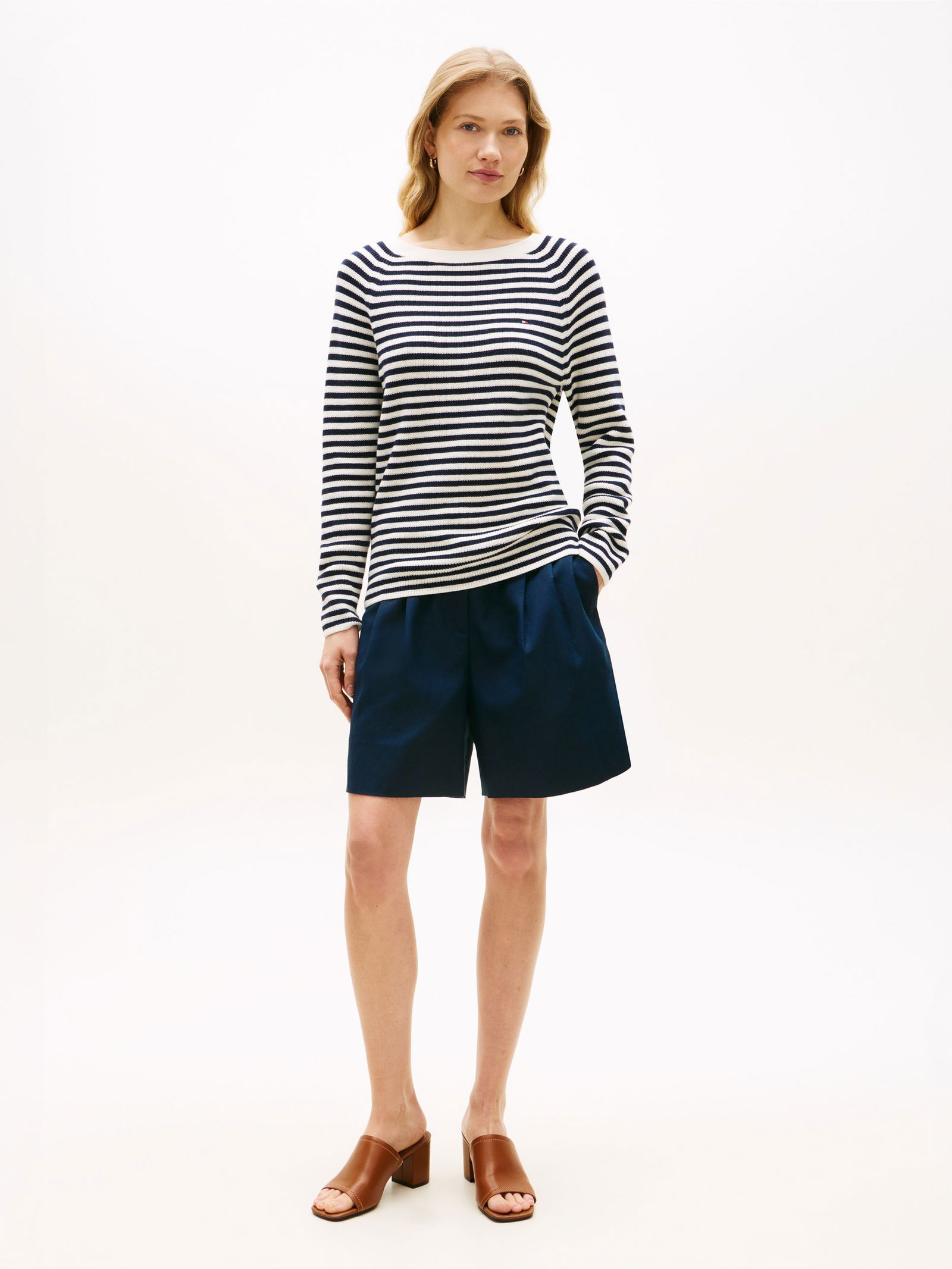 Tommy Hilfiger |  Tommy Hilfiger Longsleeve  | S | reg stp ancient white/ terra red