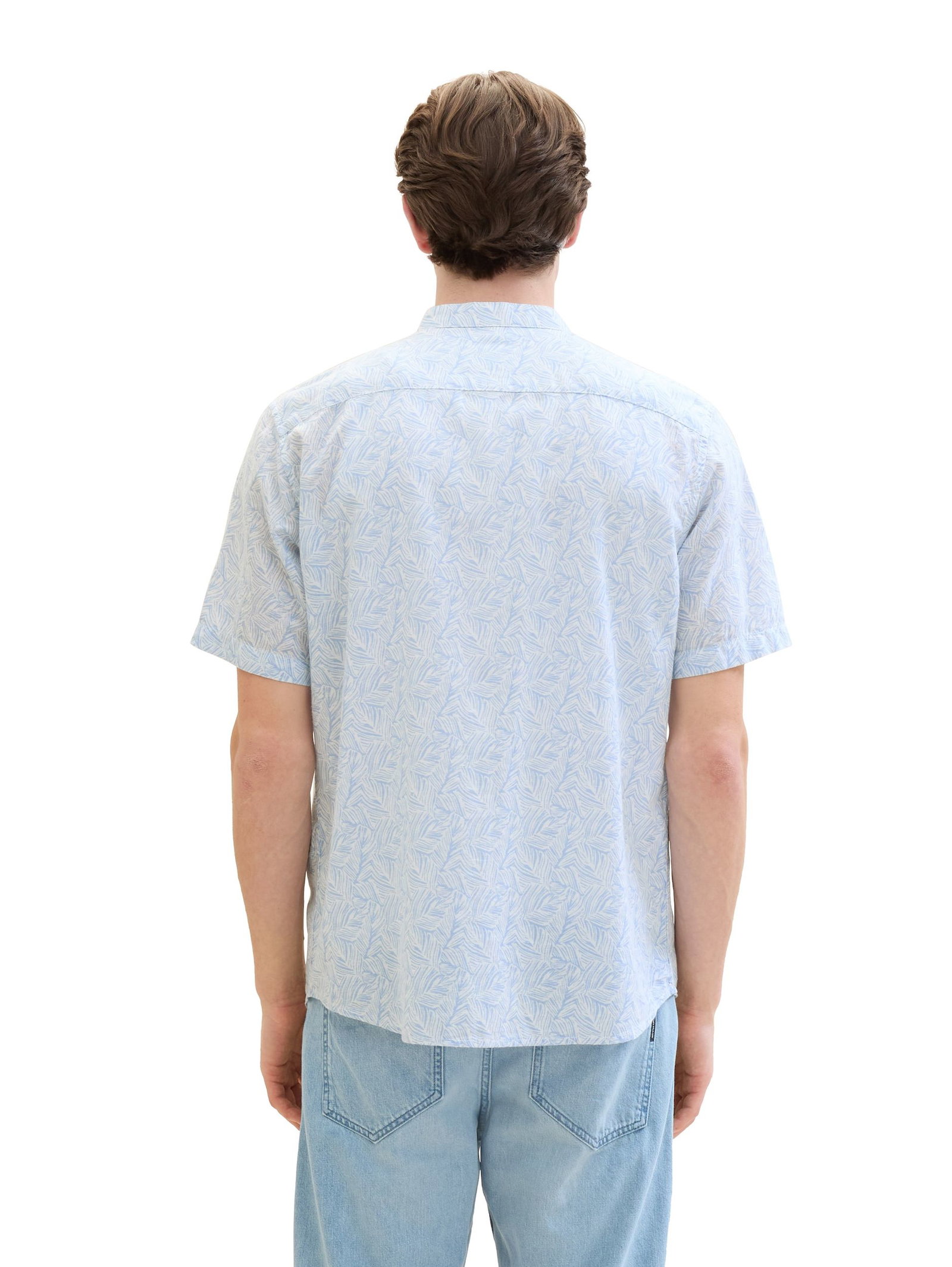 Tom Tailor |  Tom Tailor Hemd Regular Fit  | XL | windsurf blue wavy leaf design