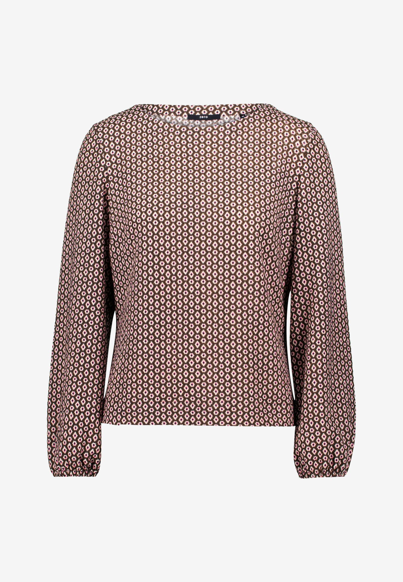 Zero |  Zero Druckbluse  | 36 | creambrown