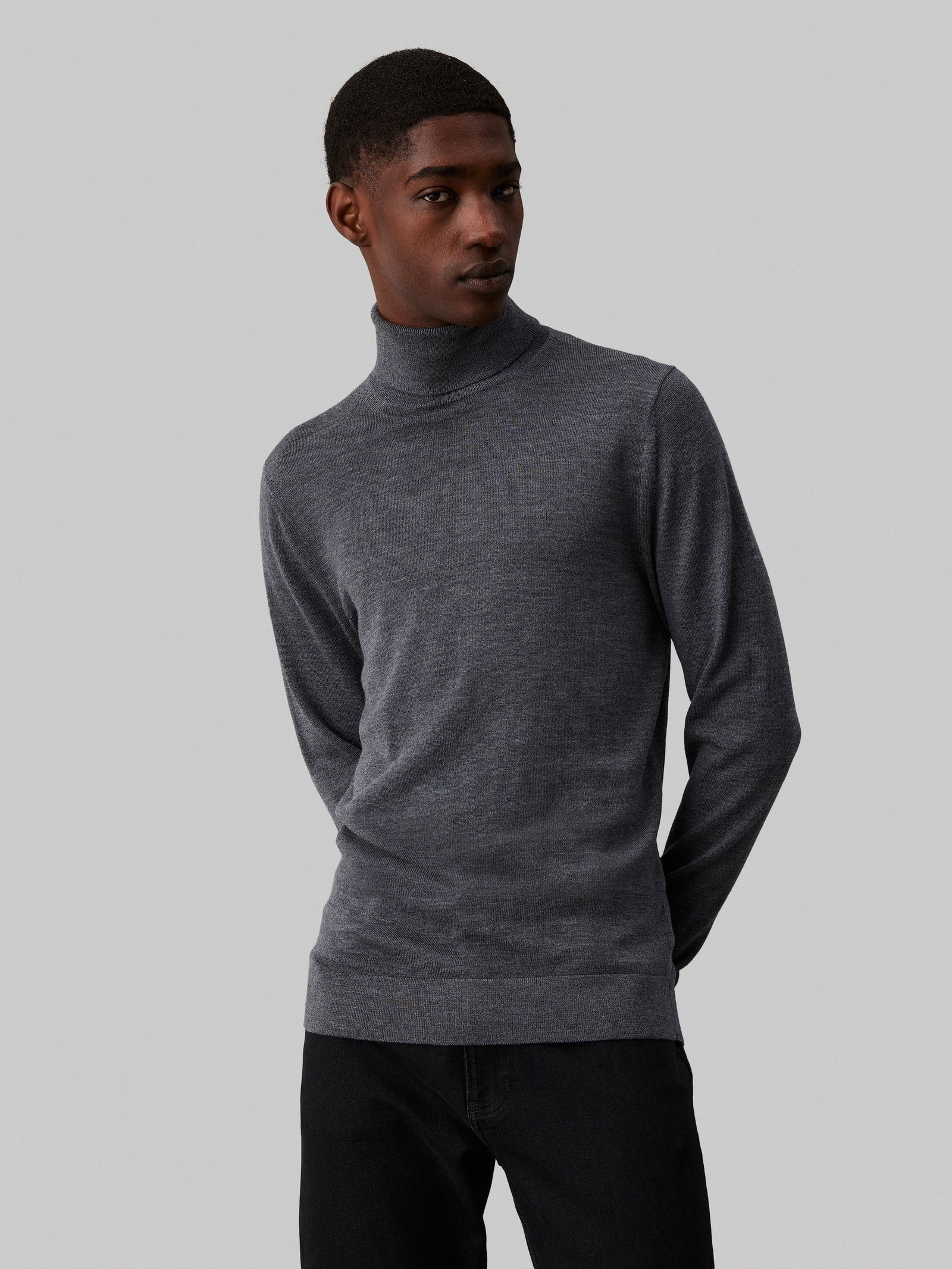 Calvin Klein |  Calvin Klein Rollkragenpullover  | M | dark grey heather