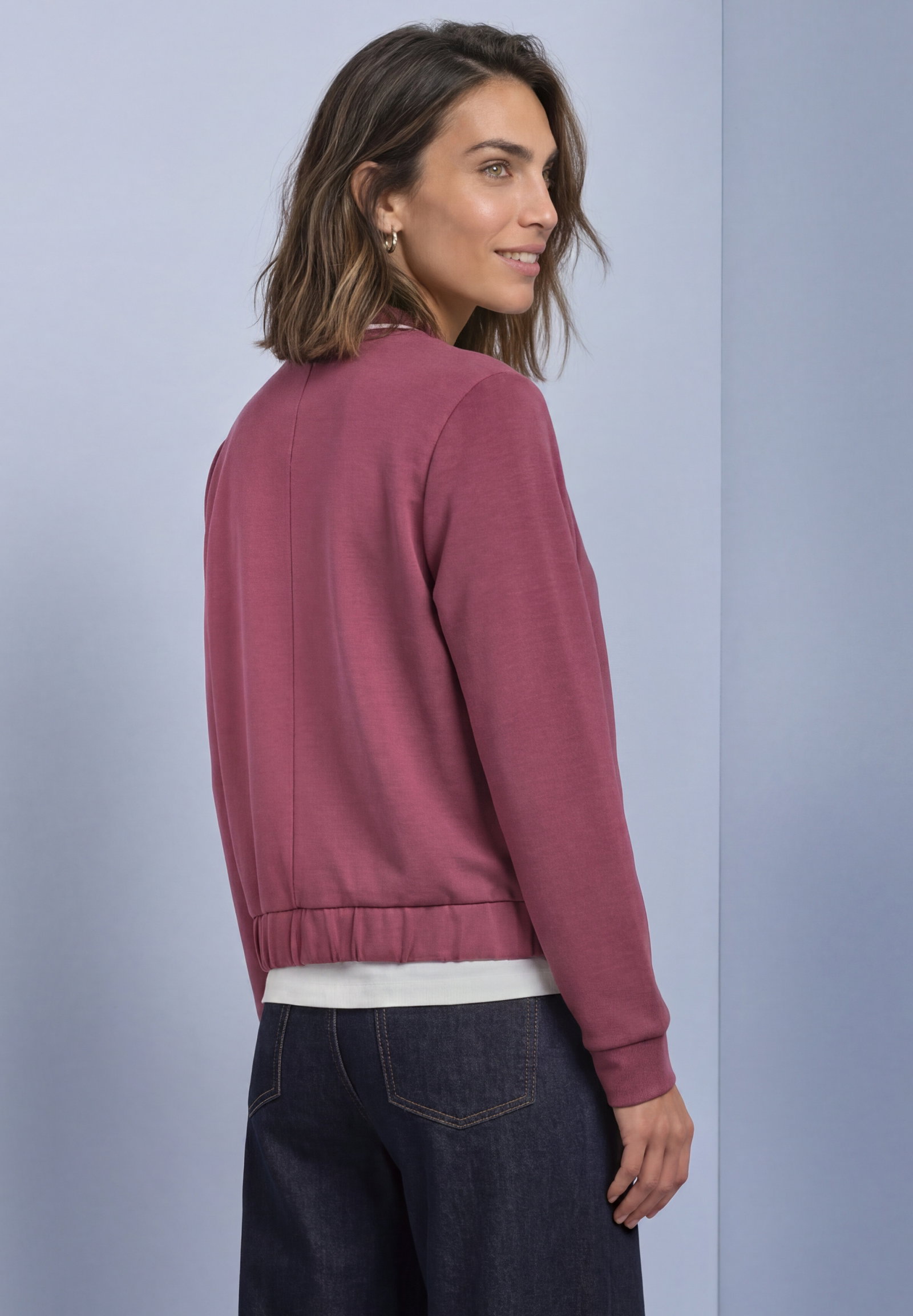 LTD QR silk look jacket w.kick, dark clouded blush #4